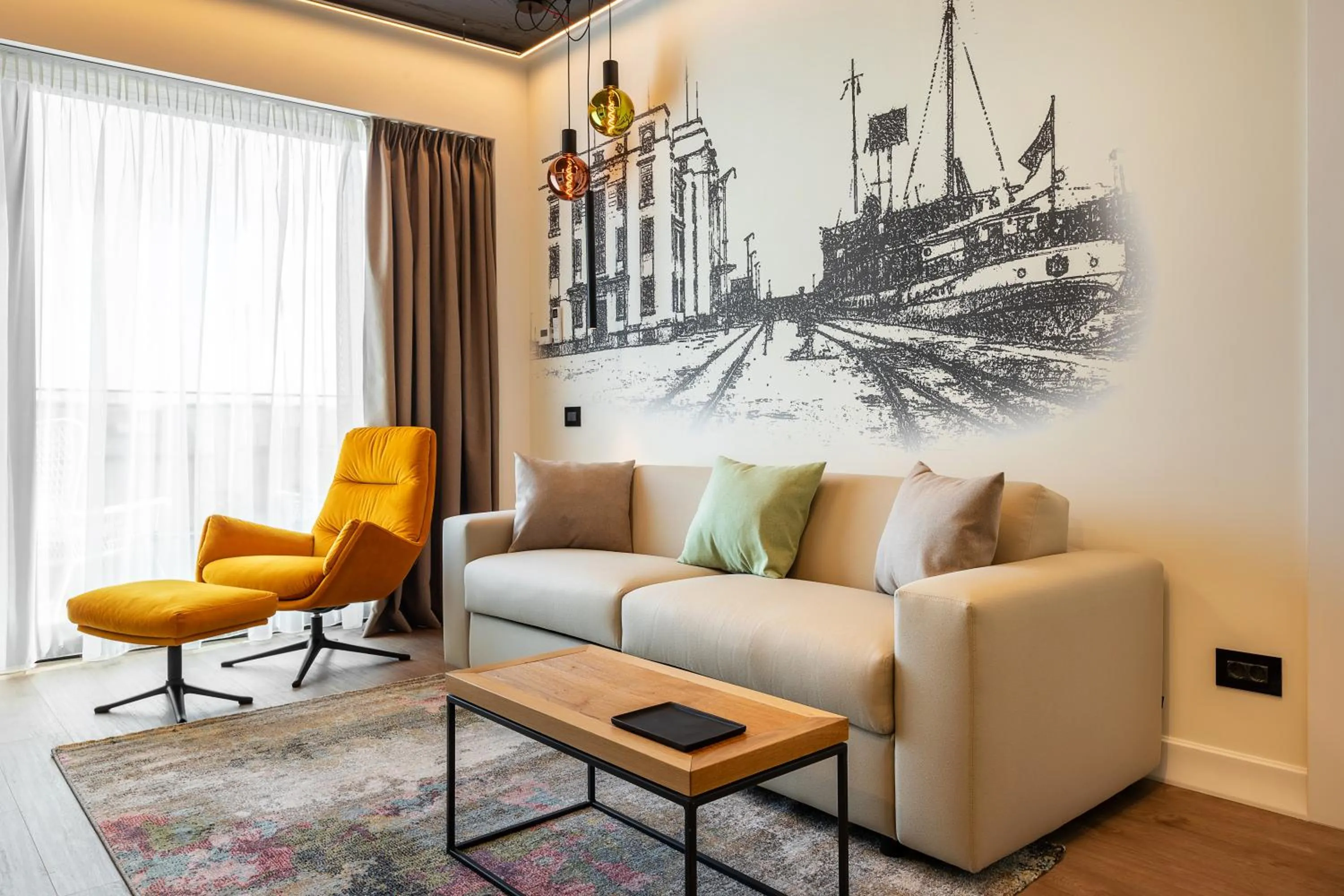 Living room in Rosetti One