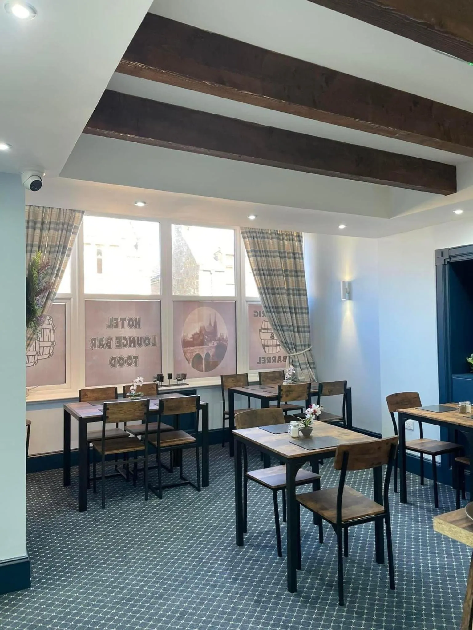 Dining area in The Brig & Barrel hotel
