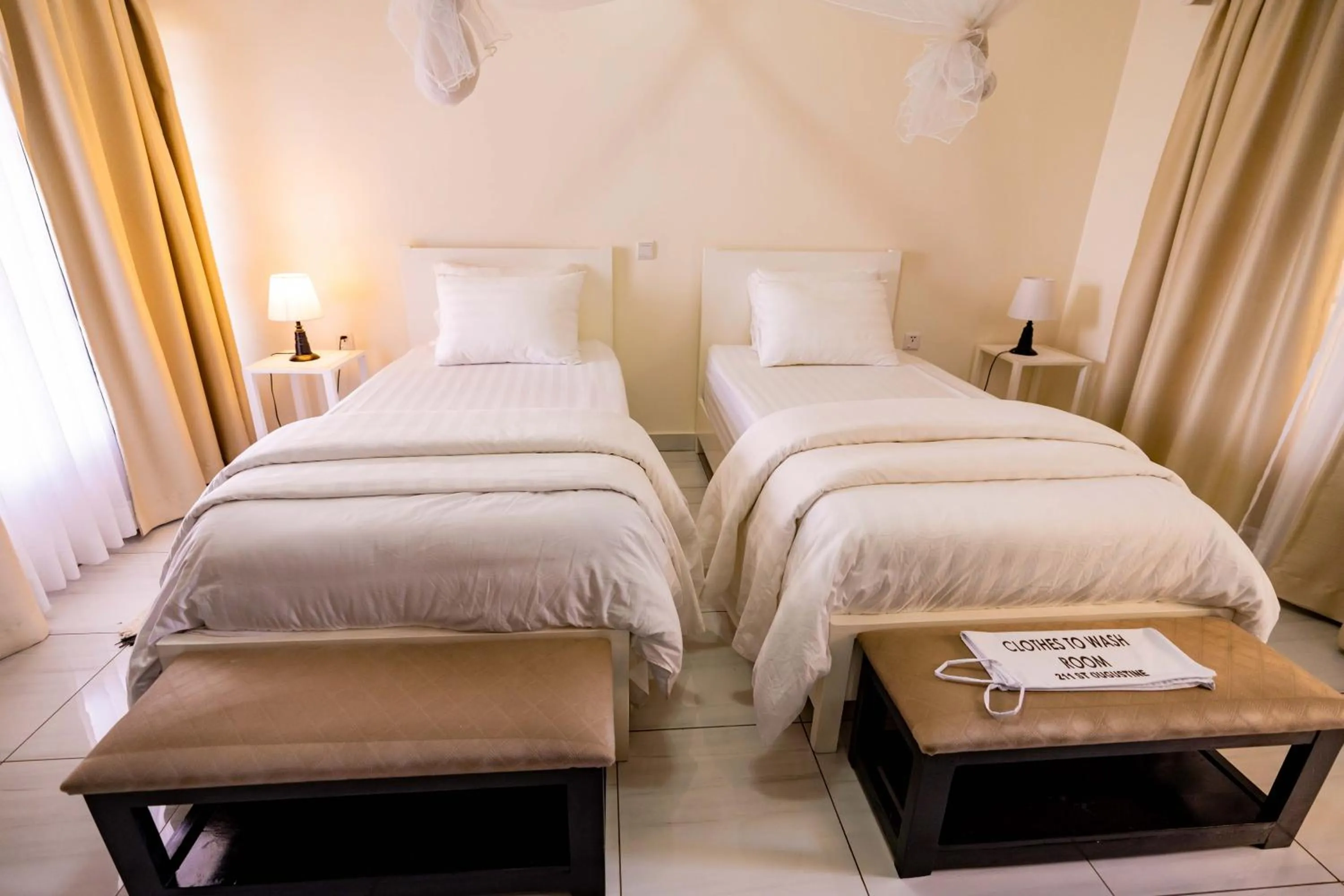 Bed in Blue Veil Villa Hotel