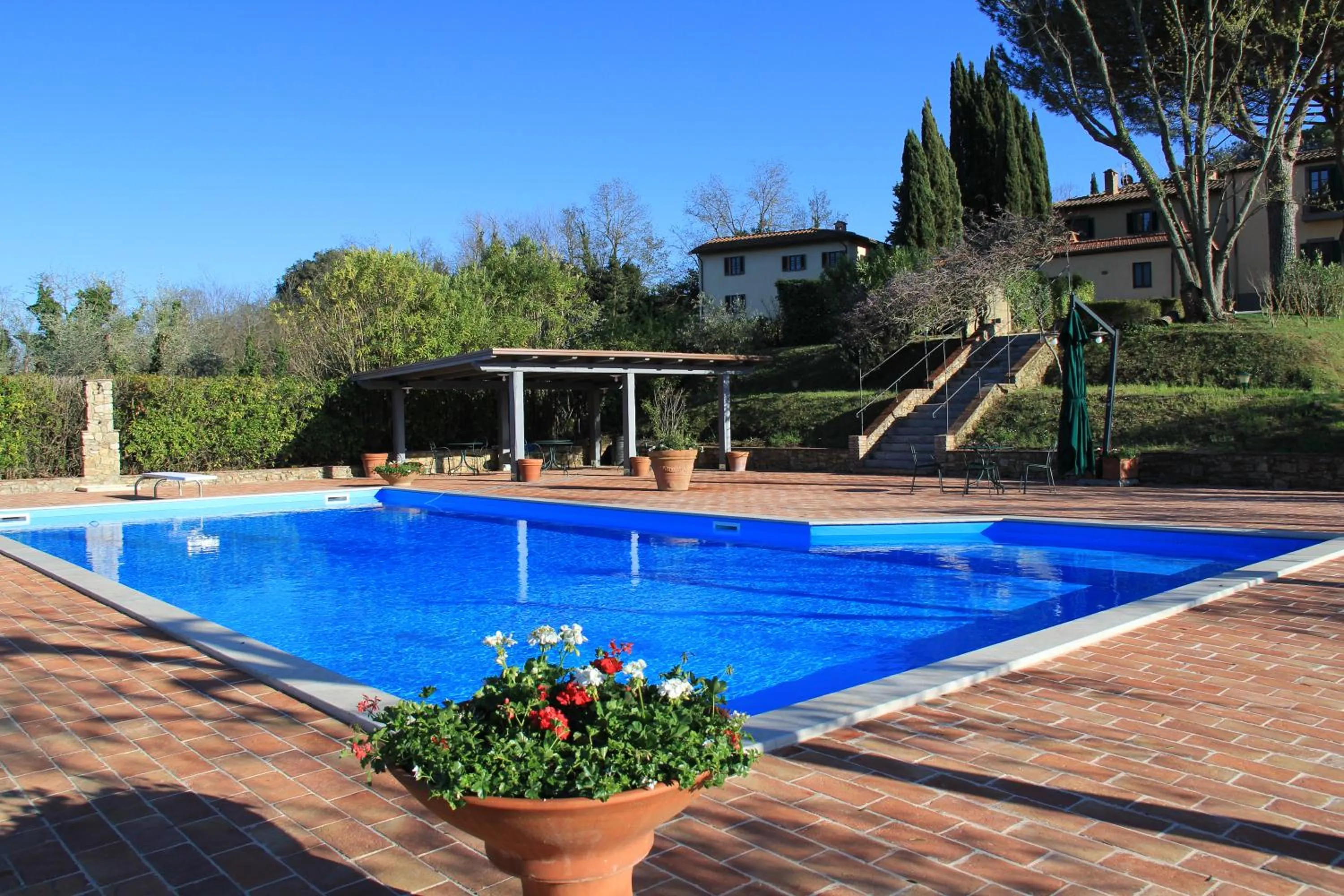 Pool view in Villa Delia Hotel and Cooking School
