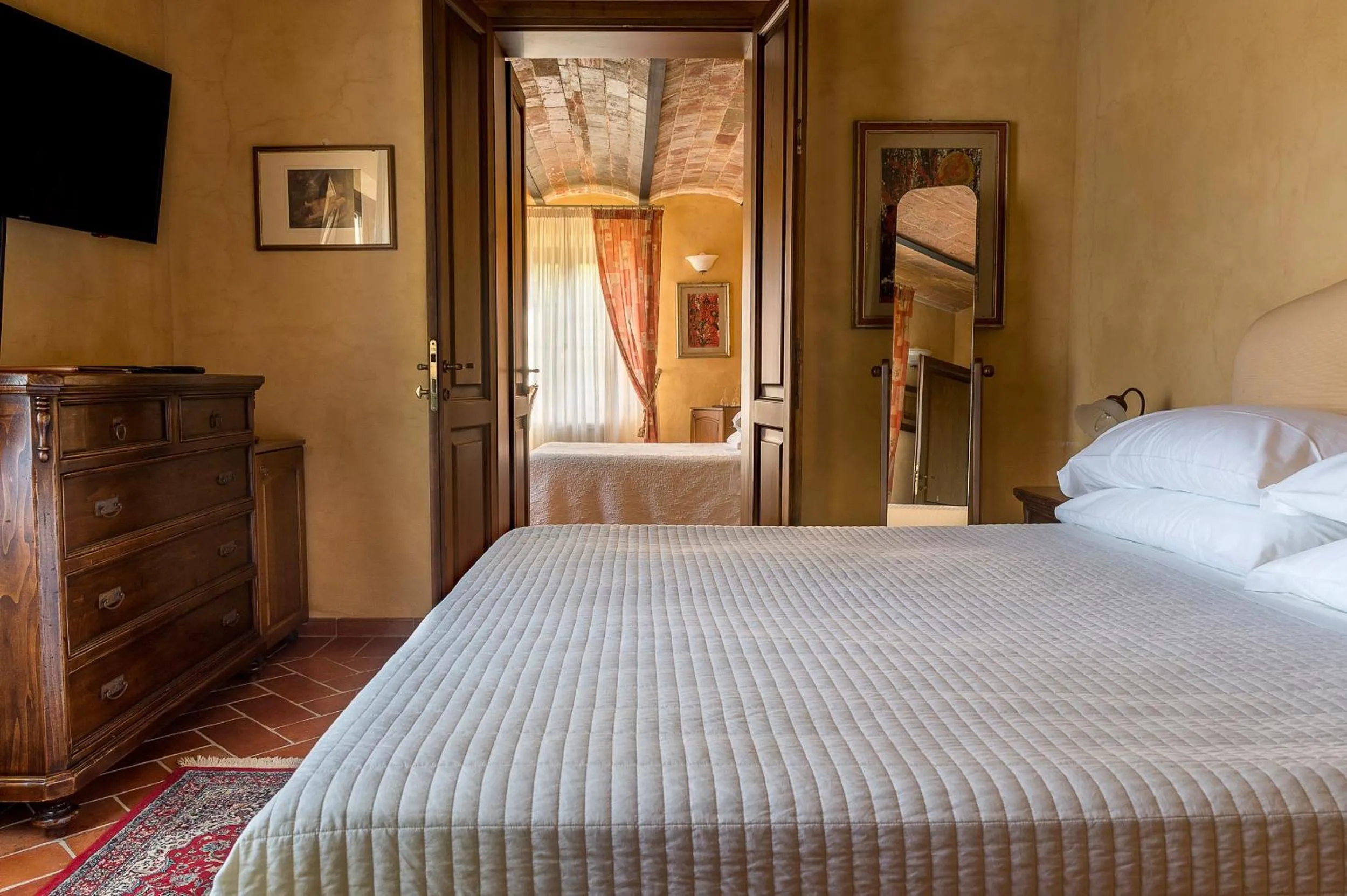 Bed in Villa Delia Hotel and Cooking School