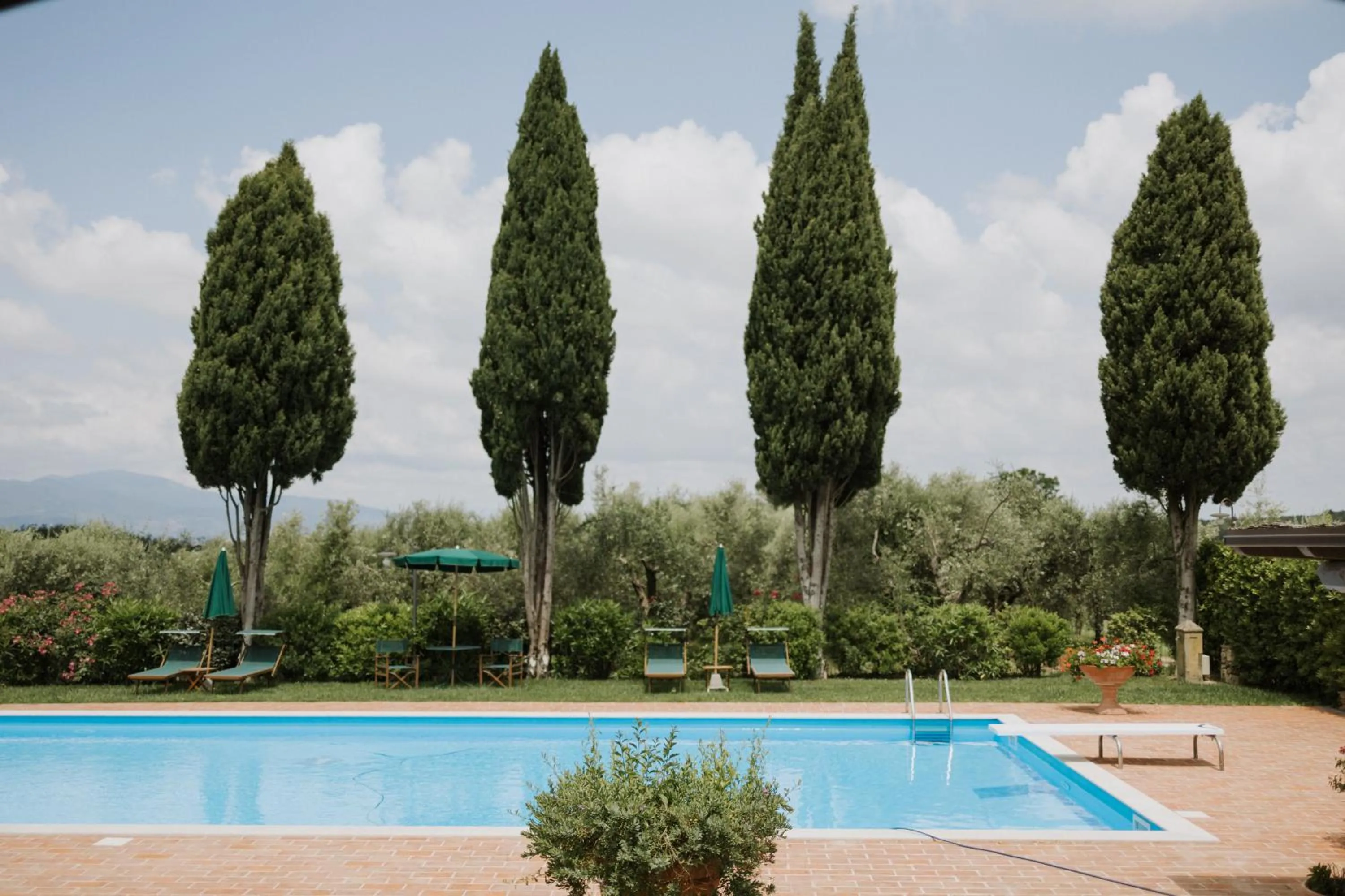 Pool view in Villa Delia Hotel and Cooking School