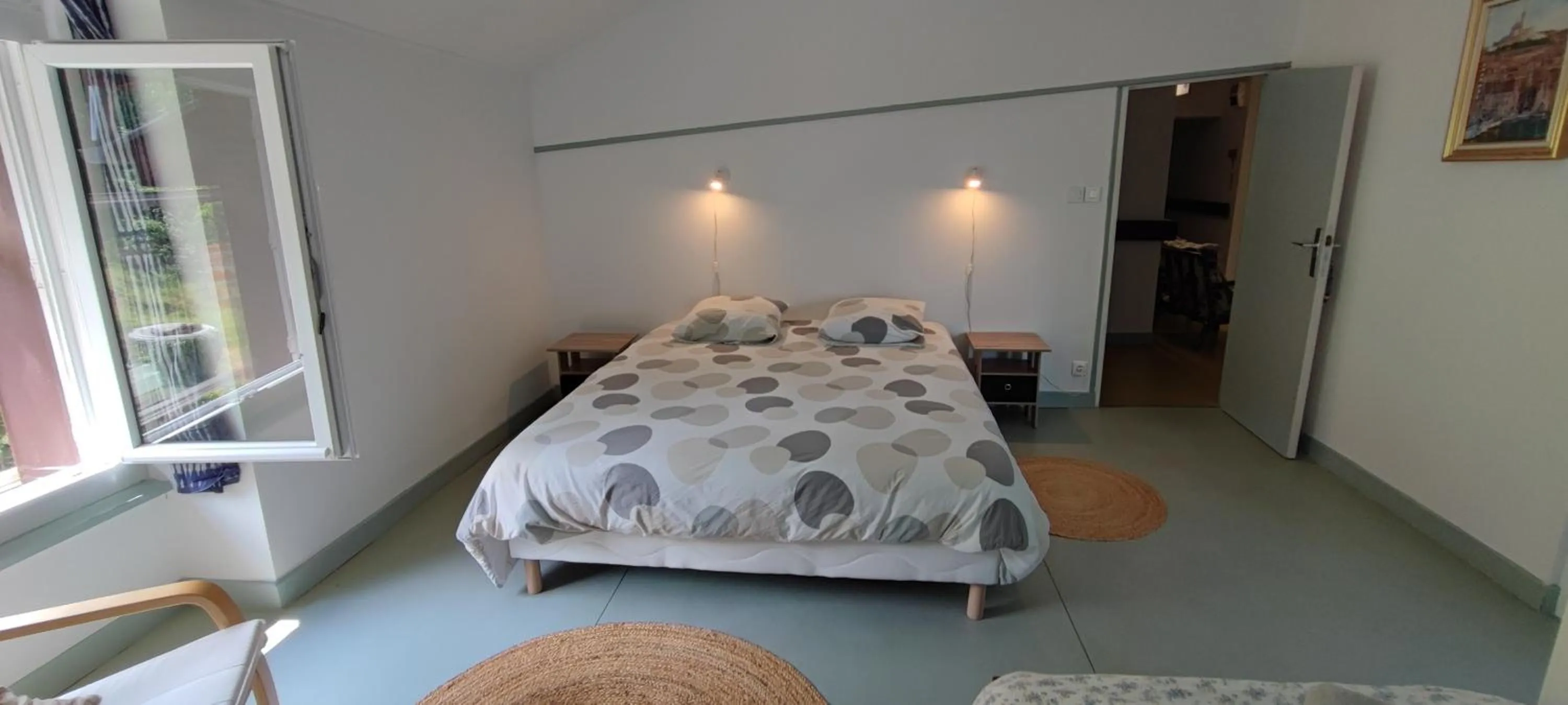 Bed in Les chambres d'hôtes de La Bastide du puech