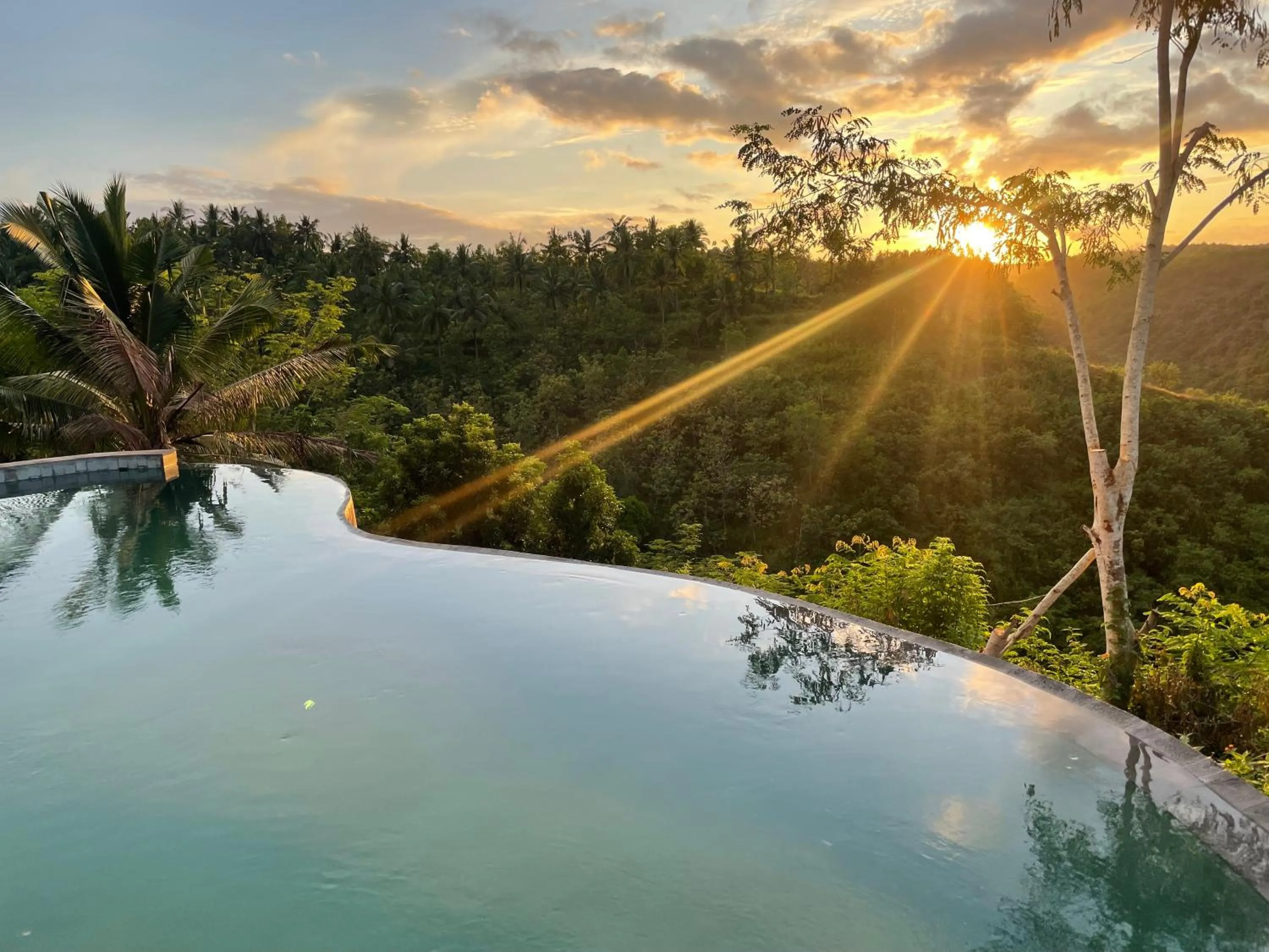 Pool view in Green Coco Suite