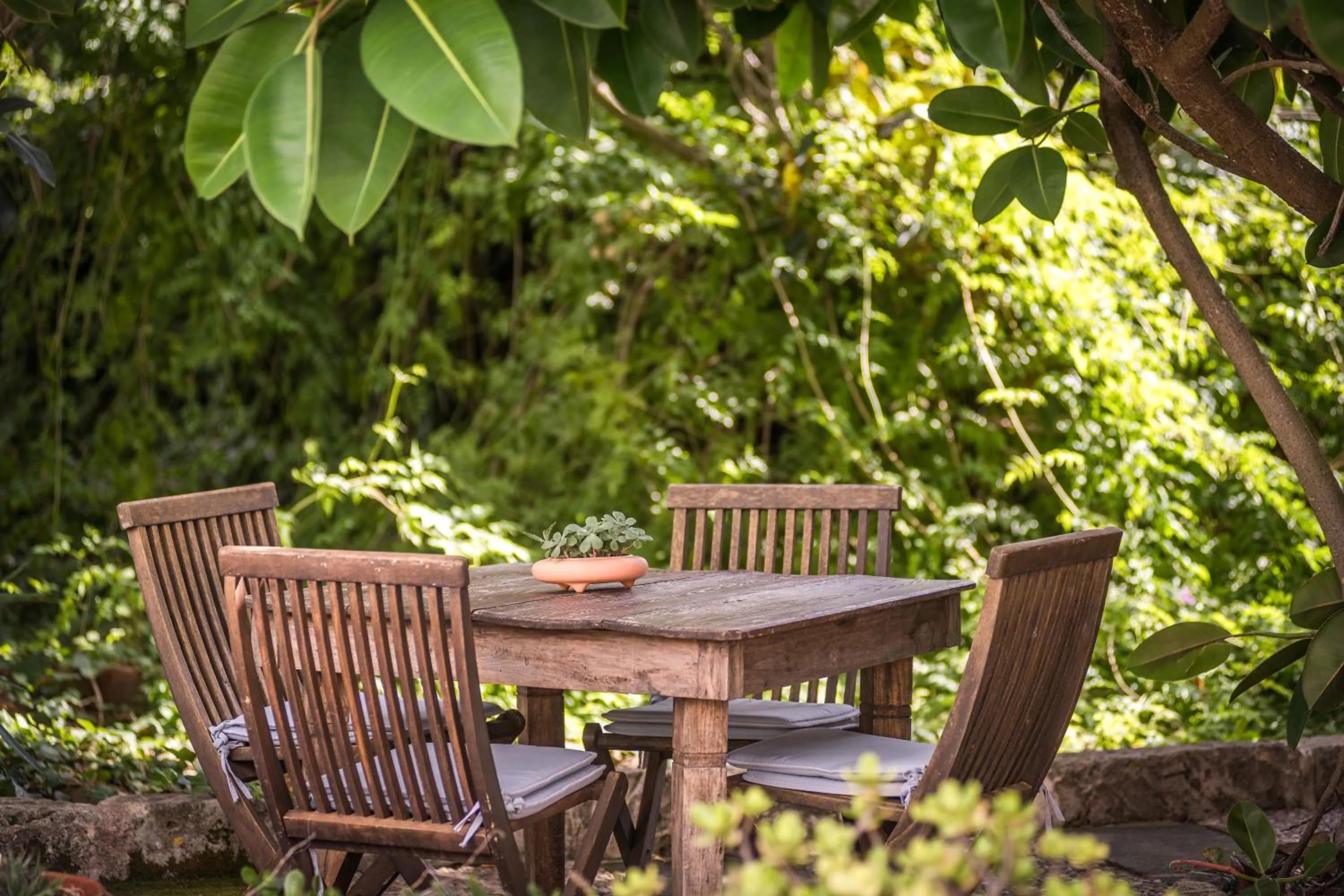 Patio in Hotel Rural Biniarroca - Adults Only