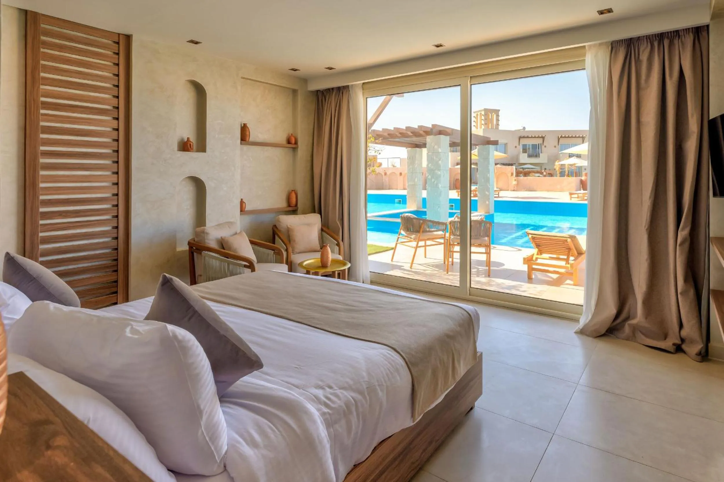 View (from property/room), Bed in True Beach Resort