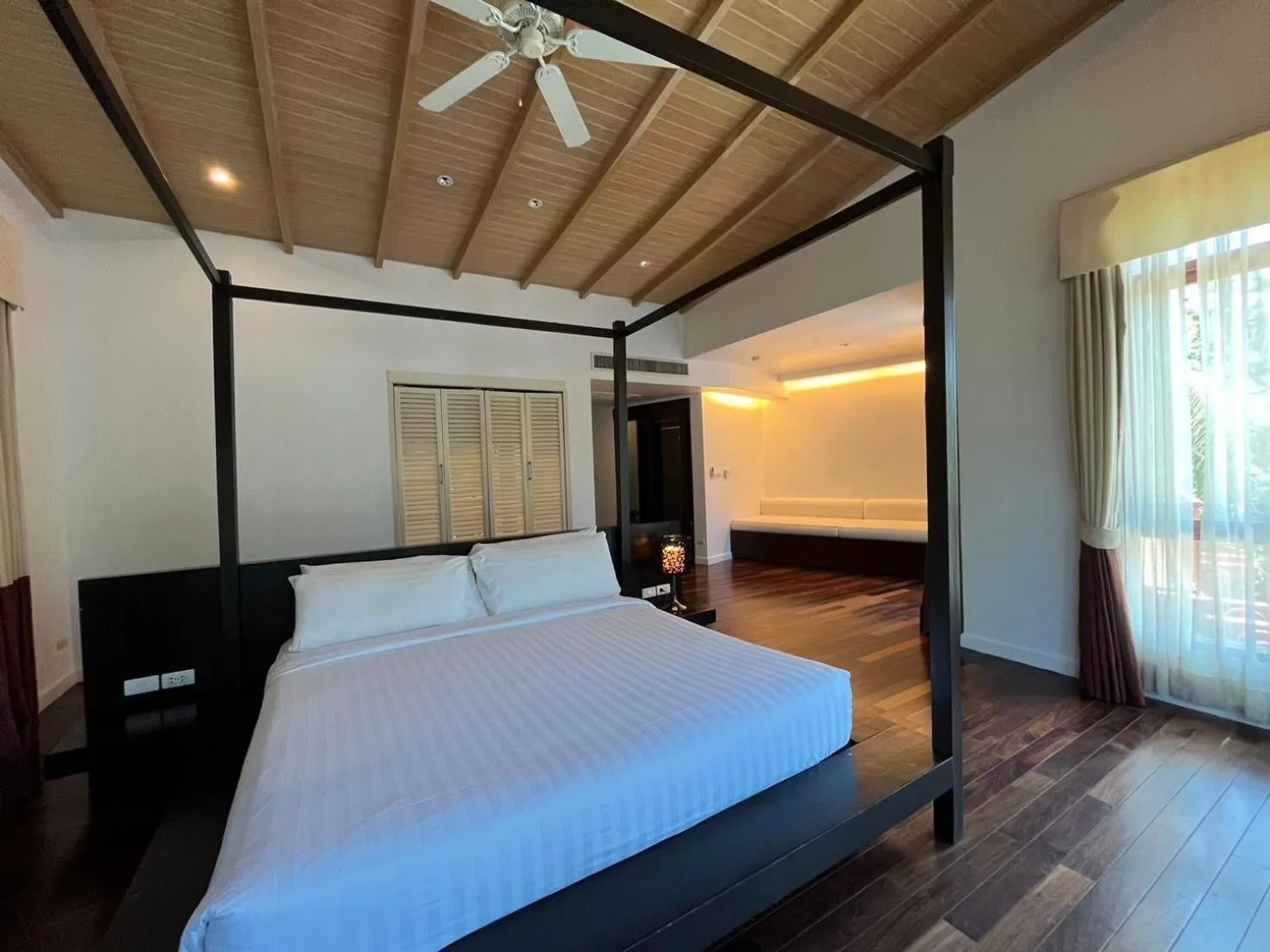 Bedroom, Bed in Amatapura Beachfront Villa 1, SHA Certified