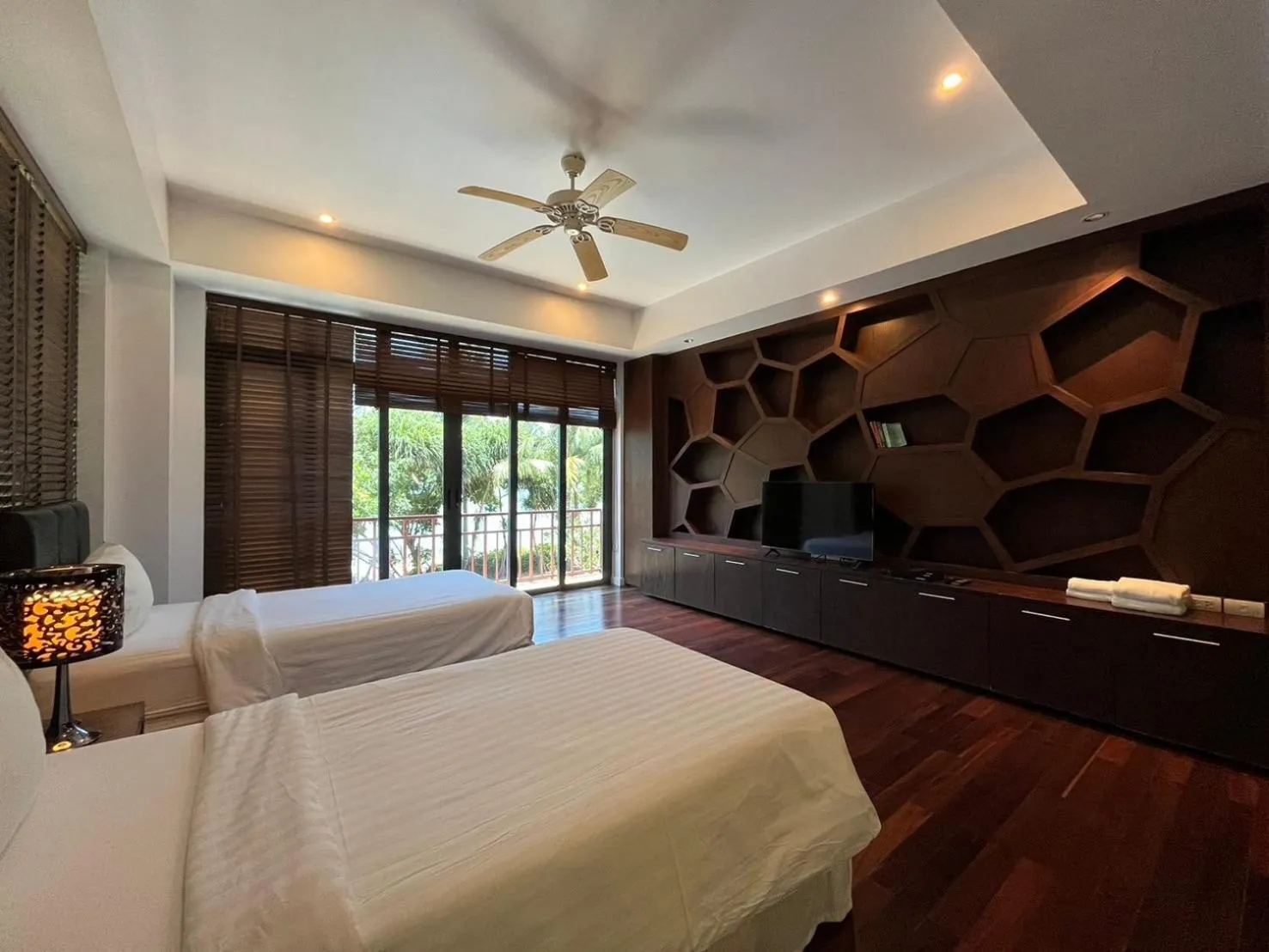 Bedroom, Bed in Amatapura Beachfront Villa 1, SHA Certified