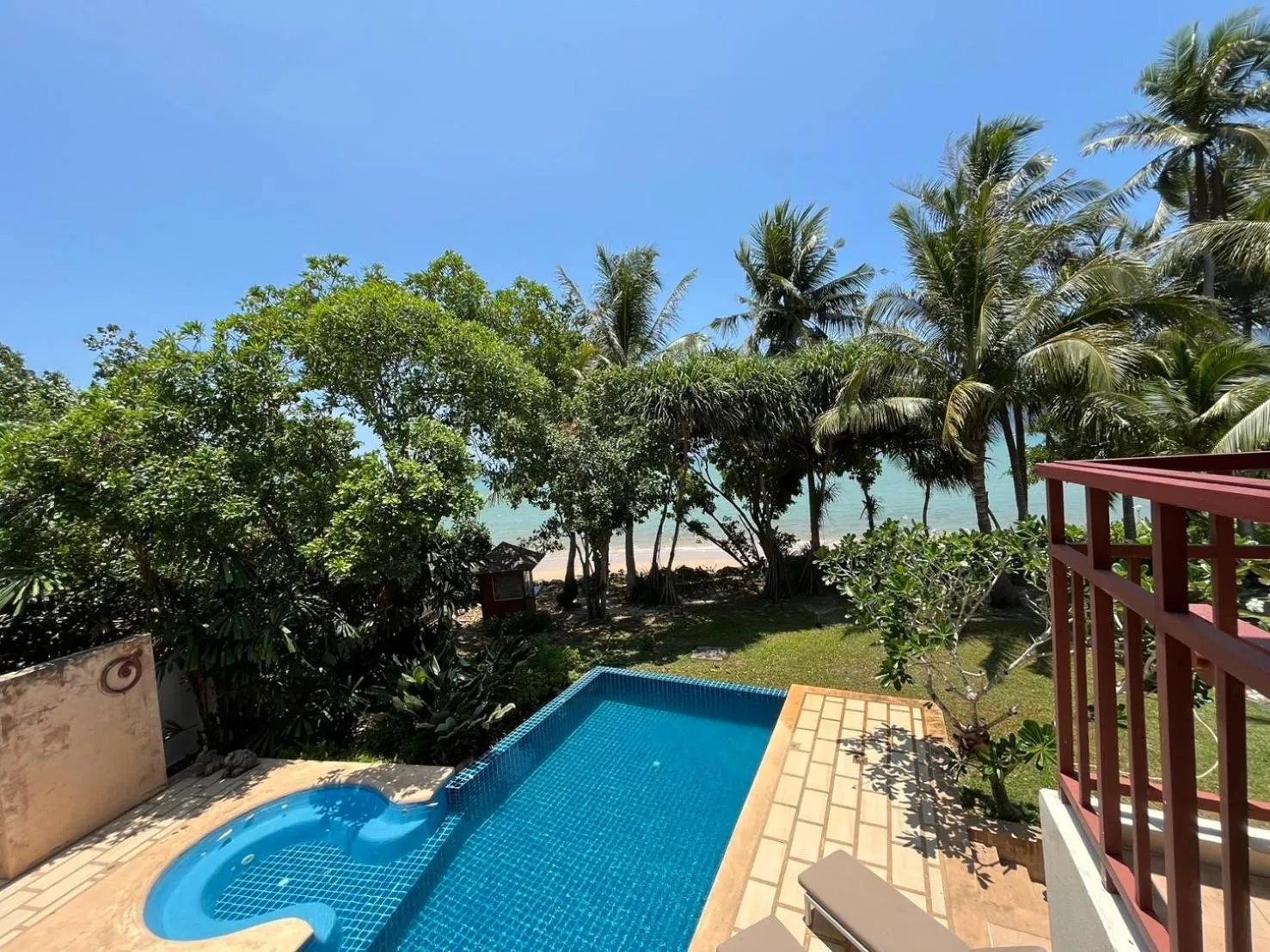 Sea view in Amatapura Beachfront Villa 1, SHA Certified
