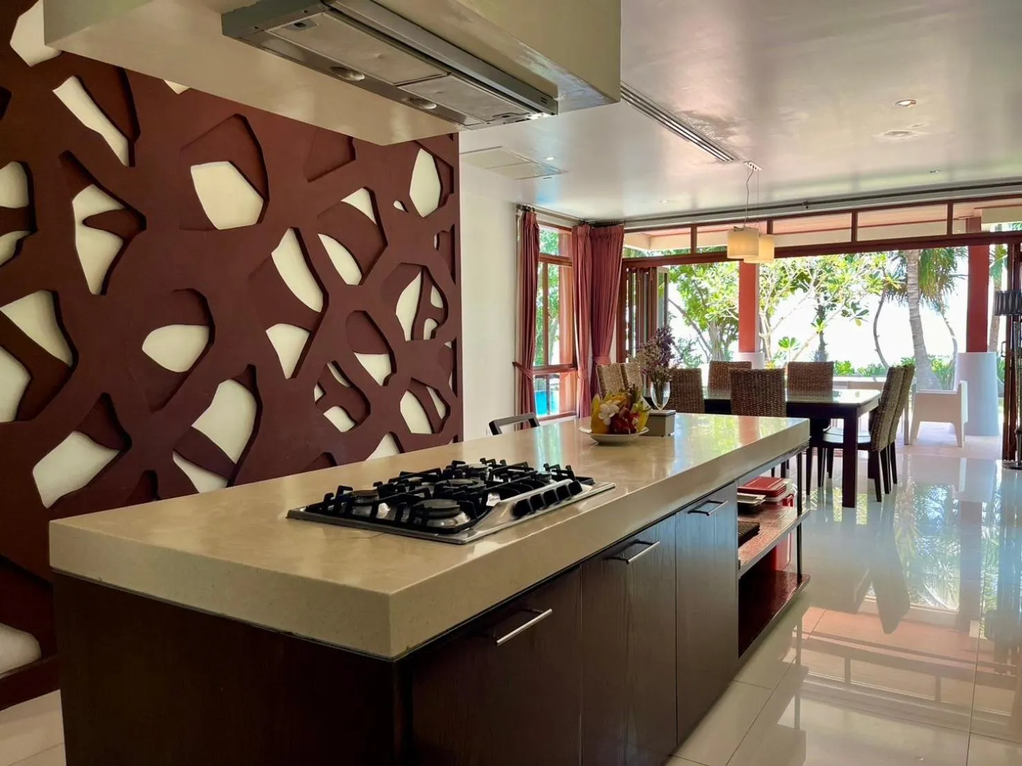 kitchen in Amatapura Beachfront Villa 1, SHA Certified