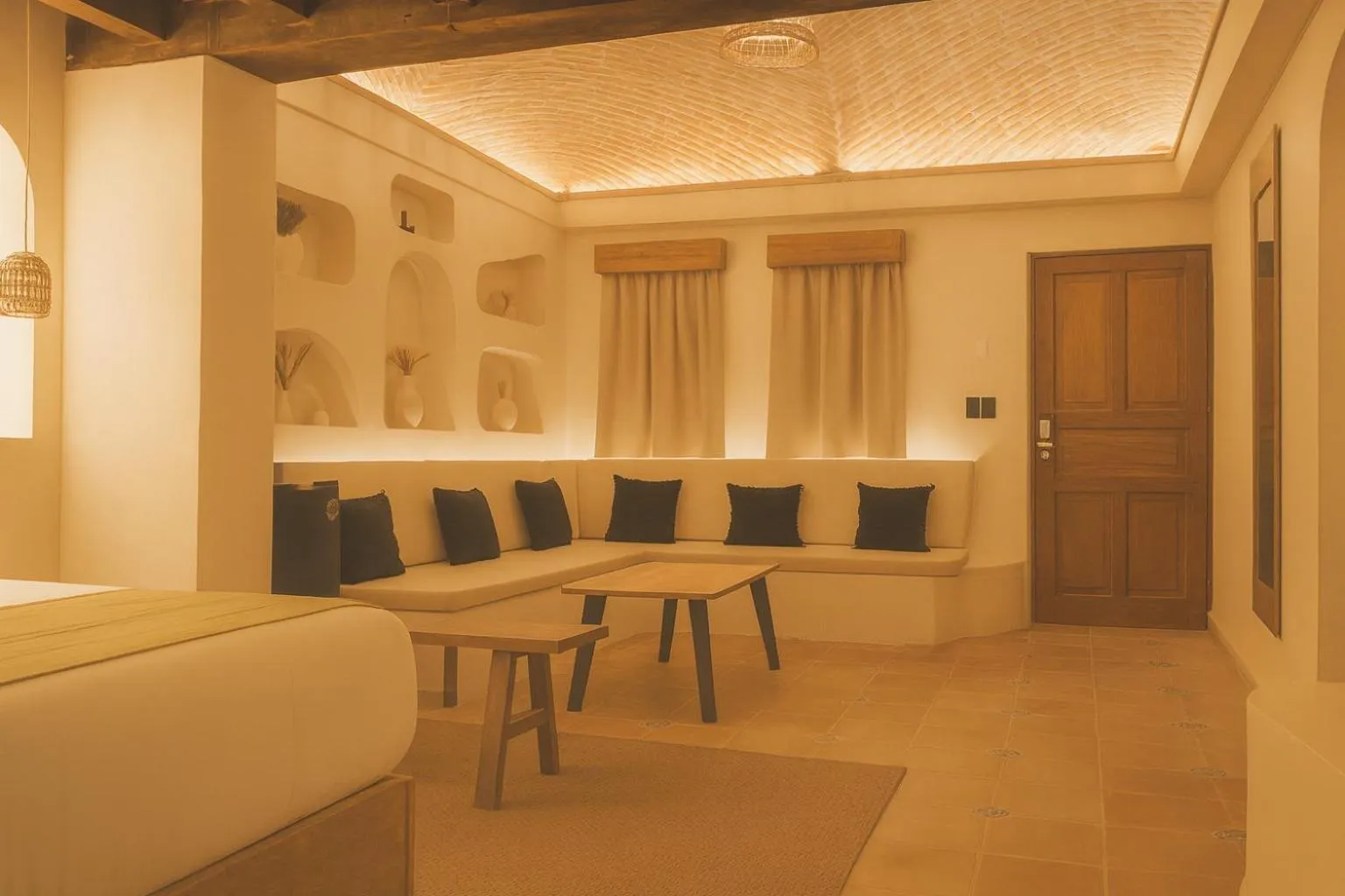 Living room, Bed in Enigmatic Hotel Experience