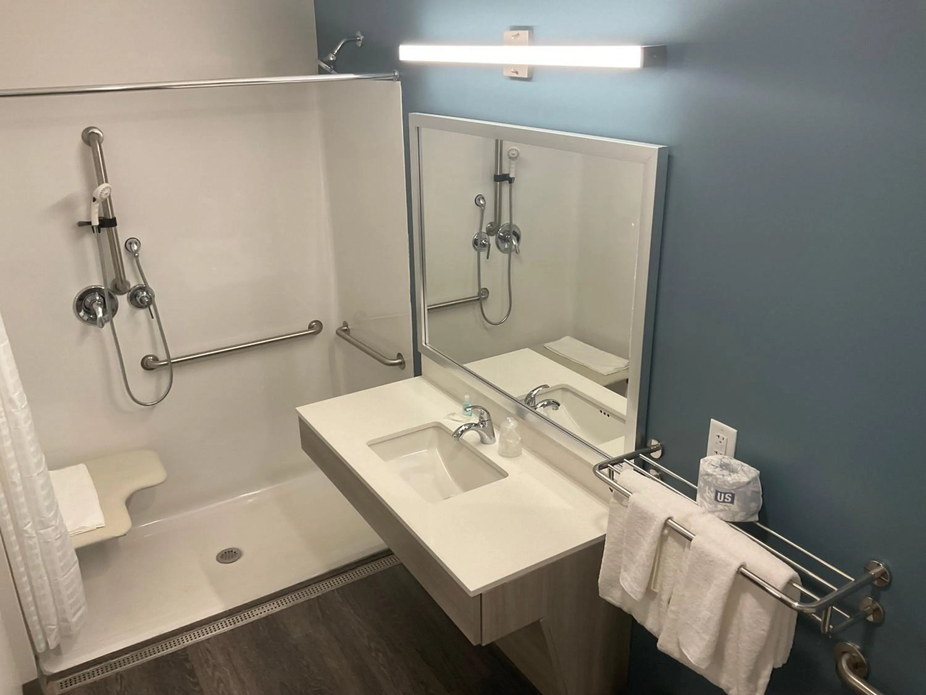Bathroom in WoodSpring Suites East Lansing - University Area