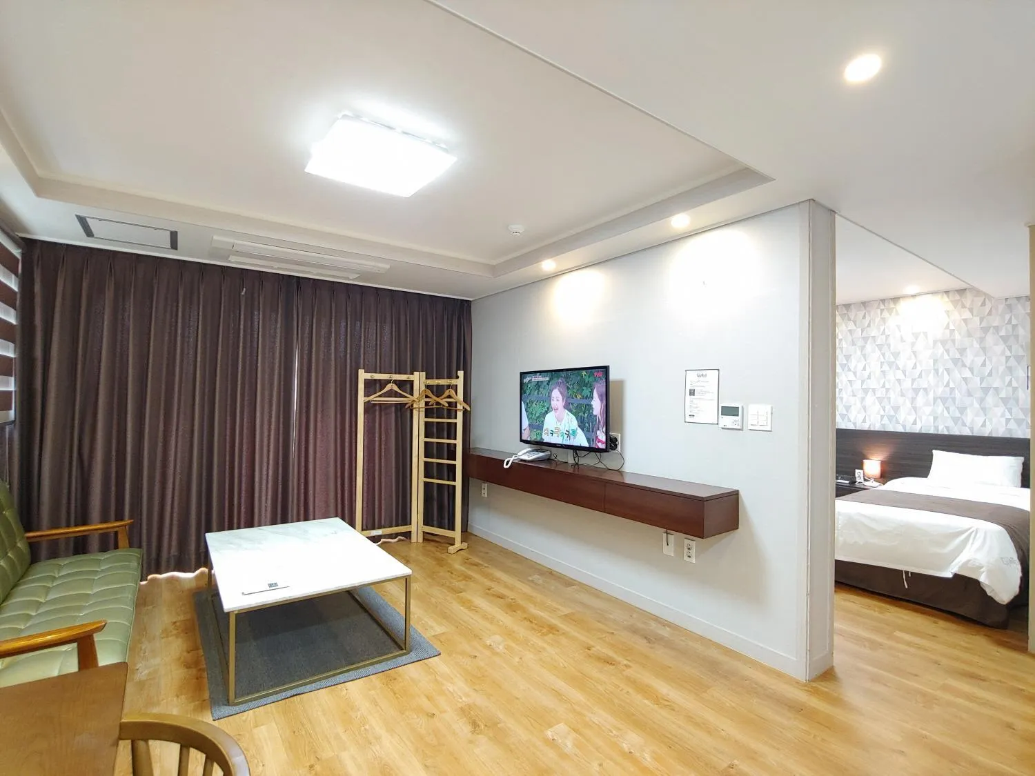 Bed in Jeju Lavender Hotel