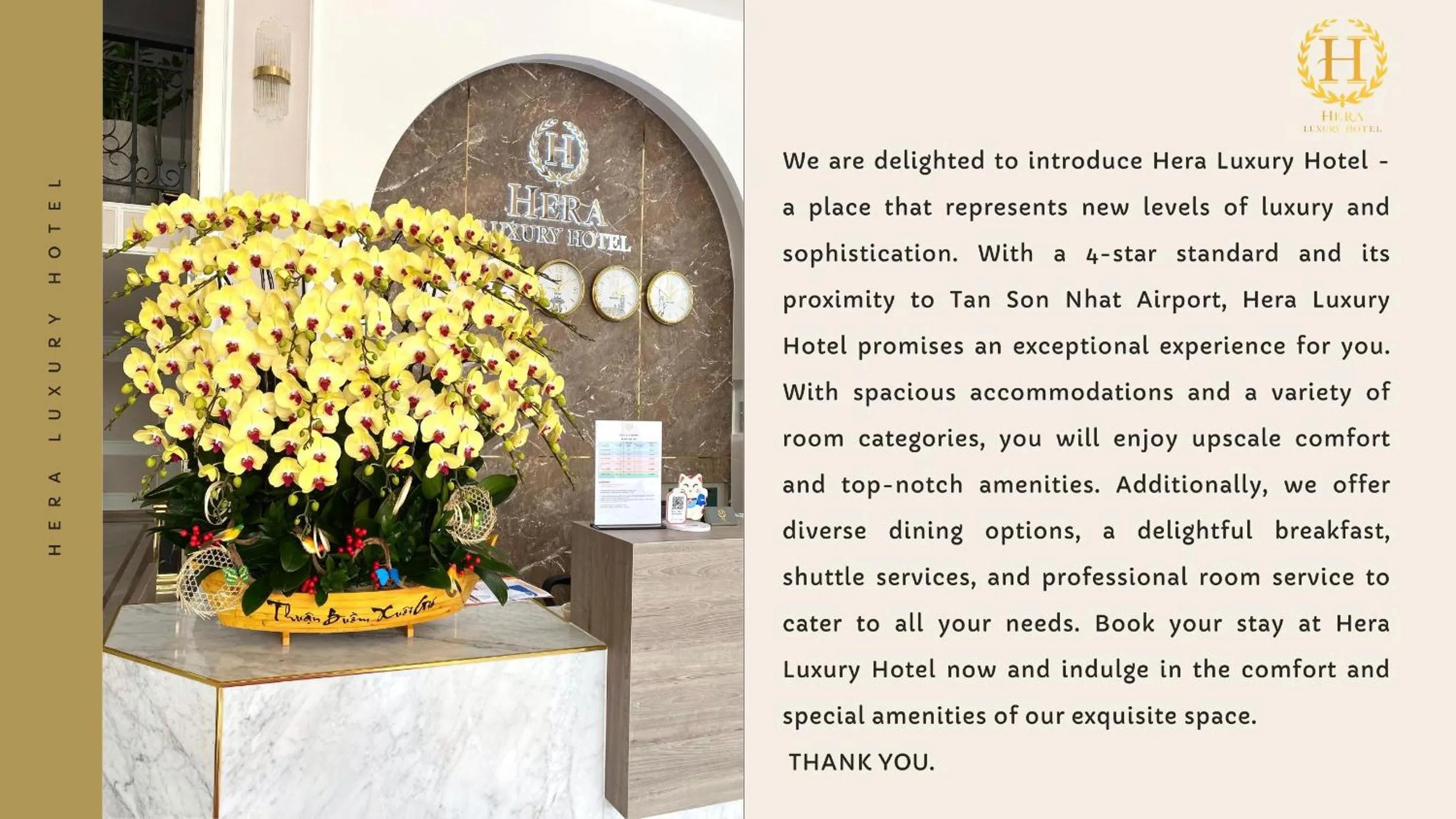 Text overlay in Hera Luxury Hotel