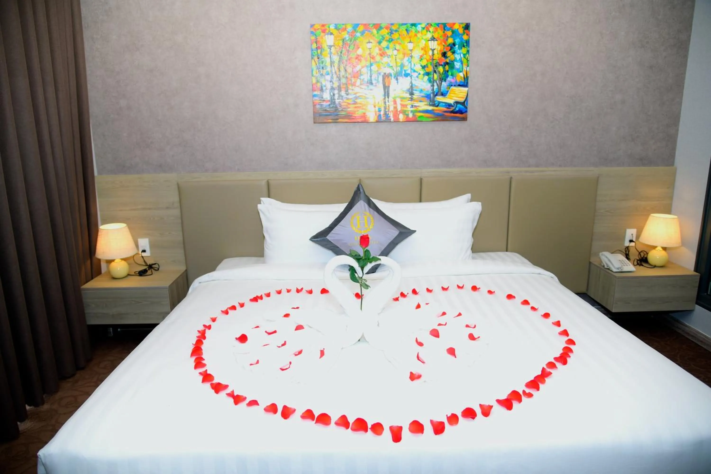 Bed in Hera Luxury Hotel