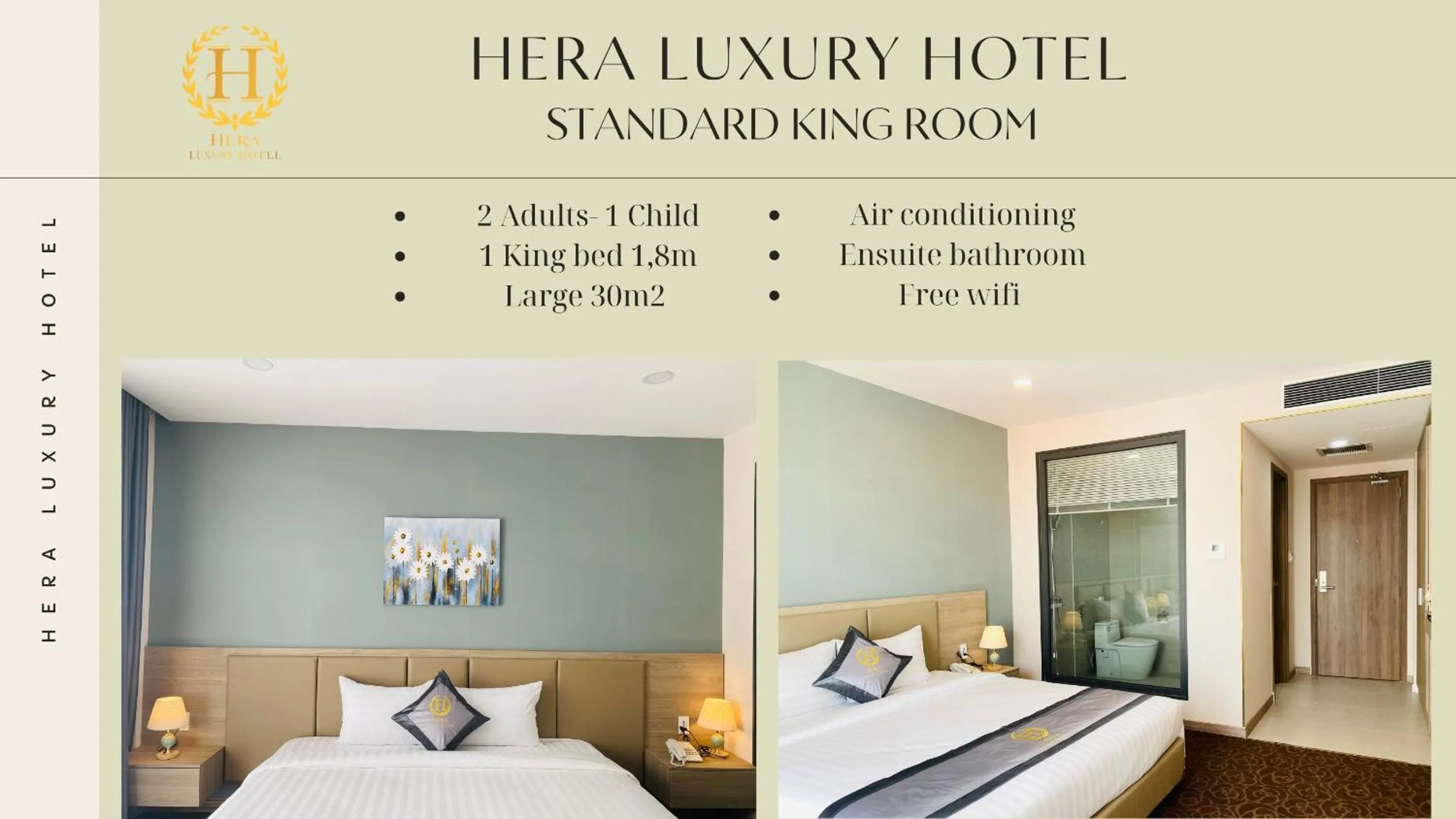 Bed in Hera Luxury Hotel