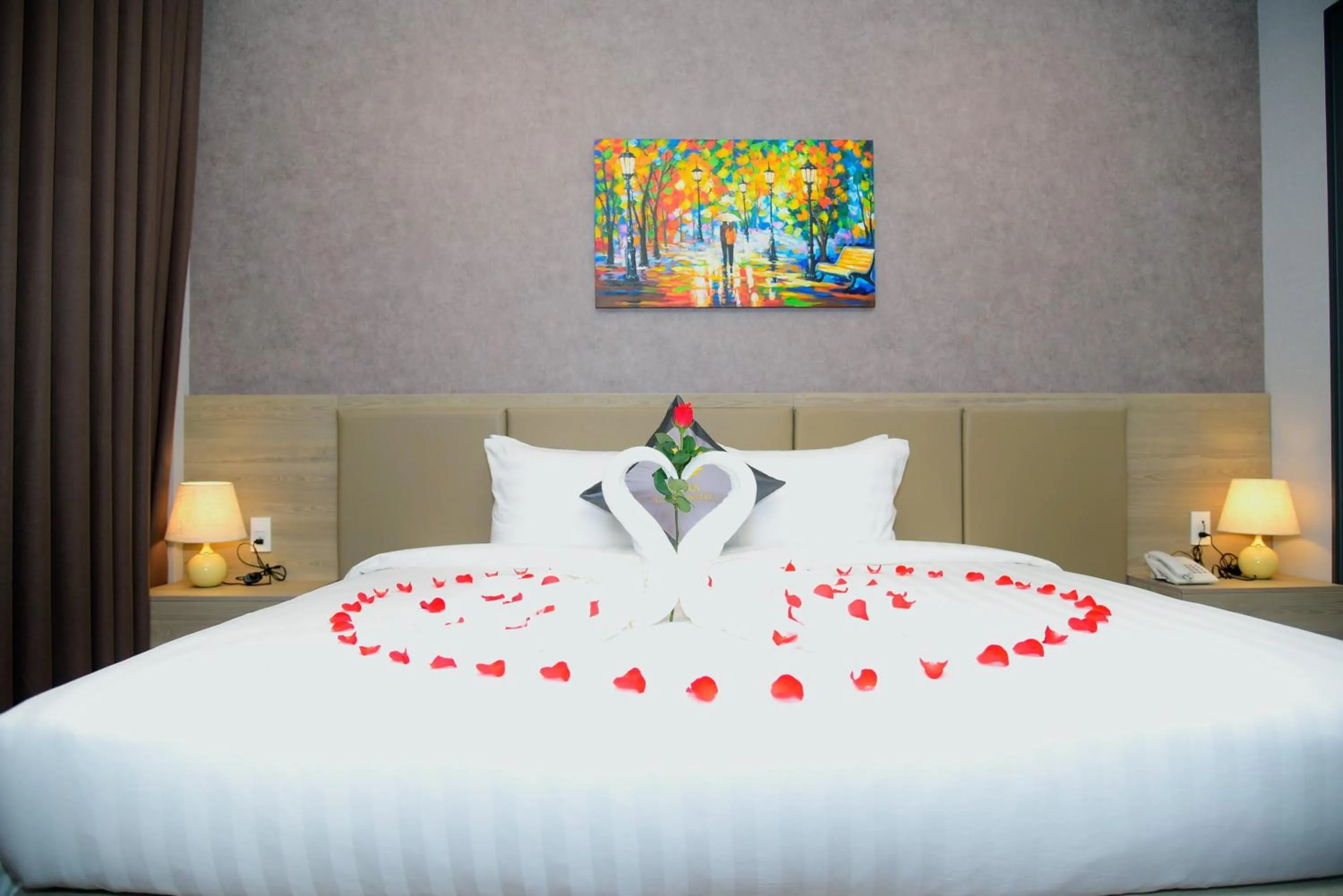 Bed in Hera Luxury Hotel