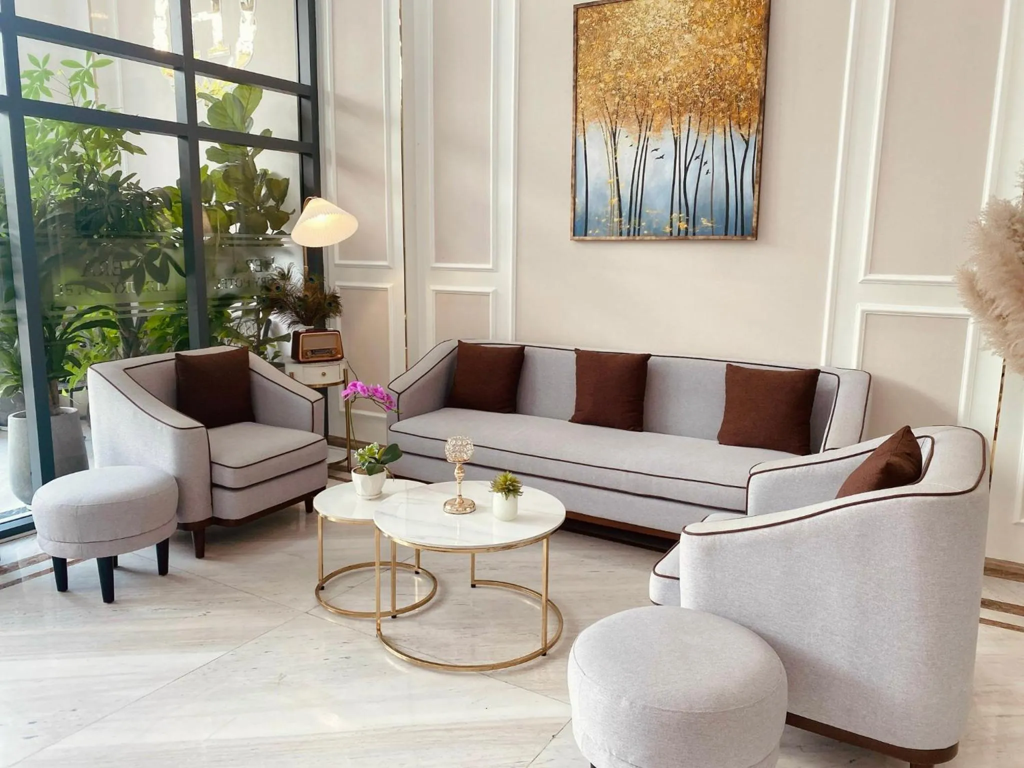 Seating area in Hera Luxury Hotel