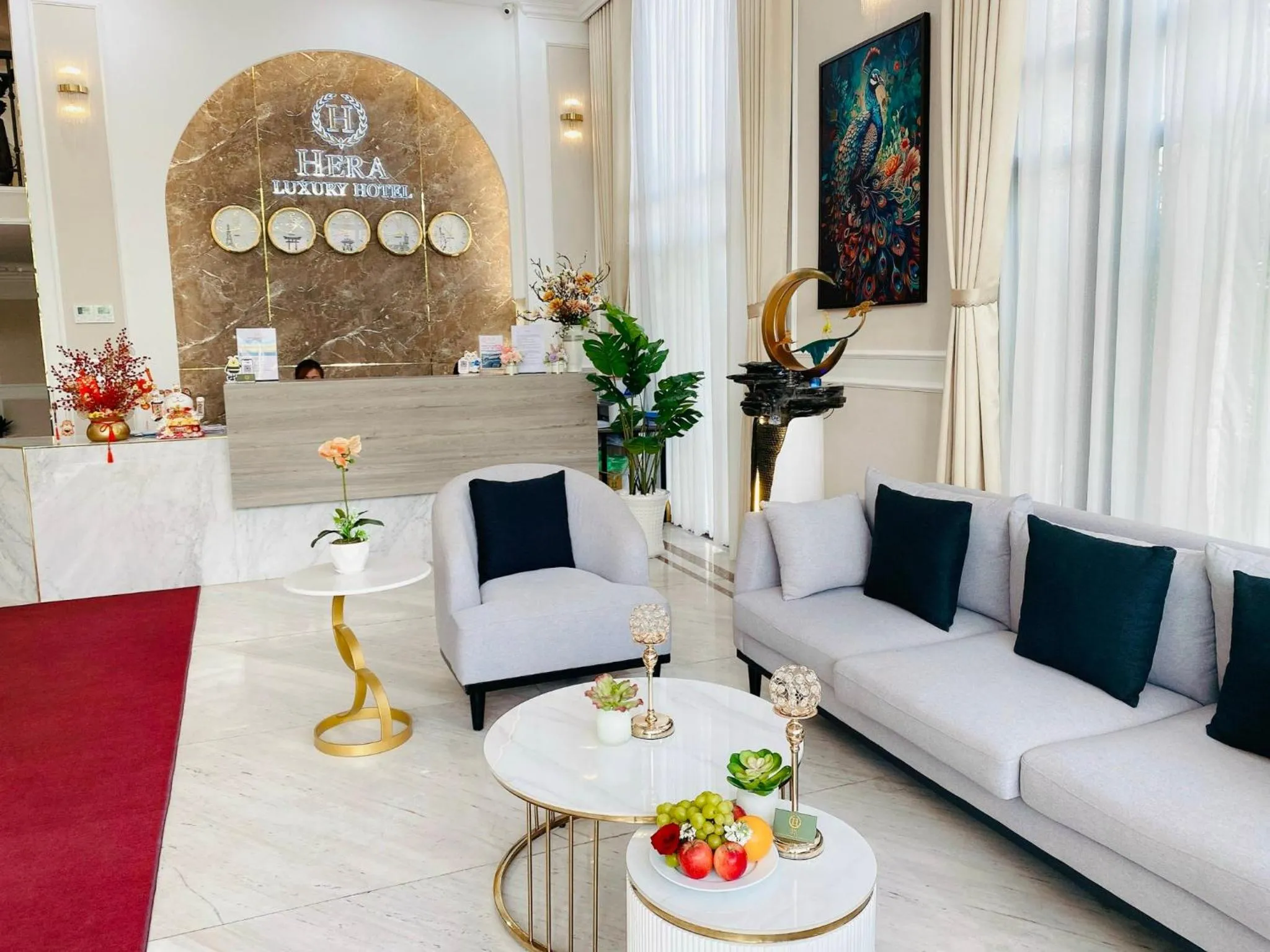 Seating area in Hera Luxury Hotel