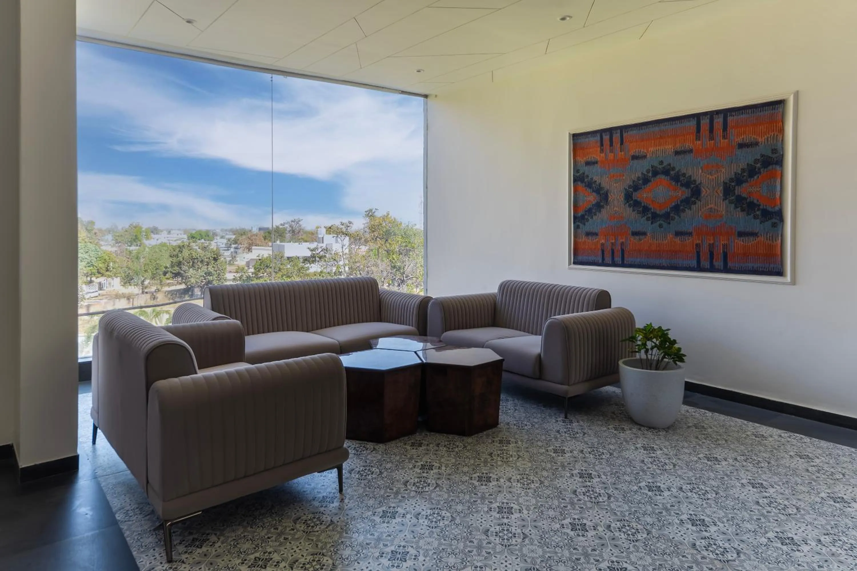 Seating area in Hotel Bafna Lawn