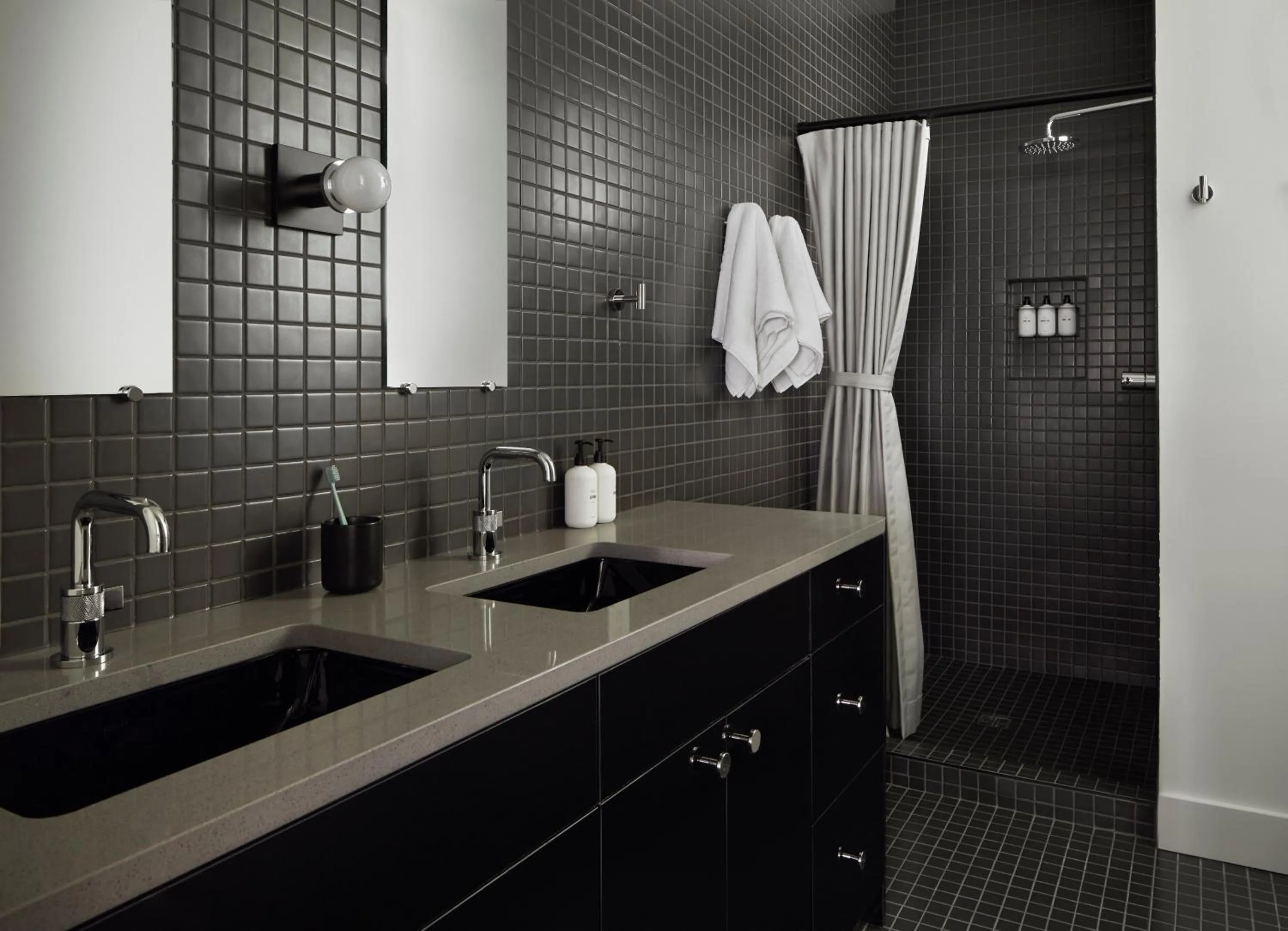 Bathroom in note by Mint House - Nashville Art District