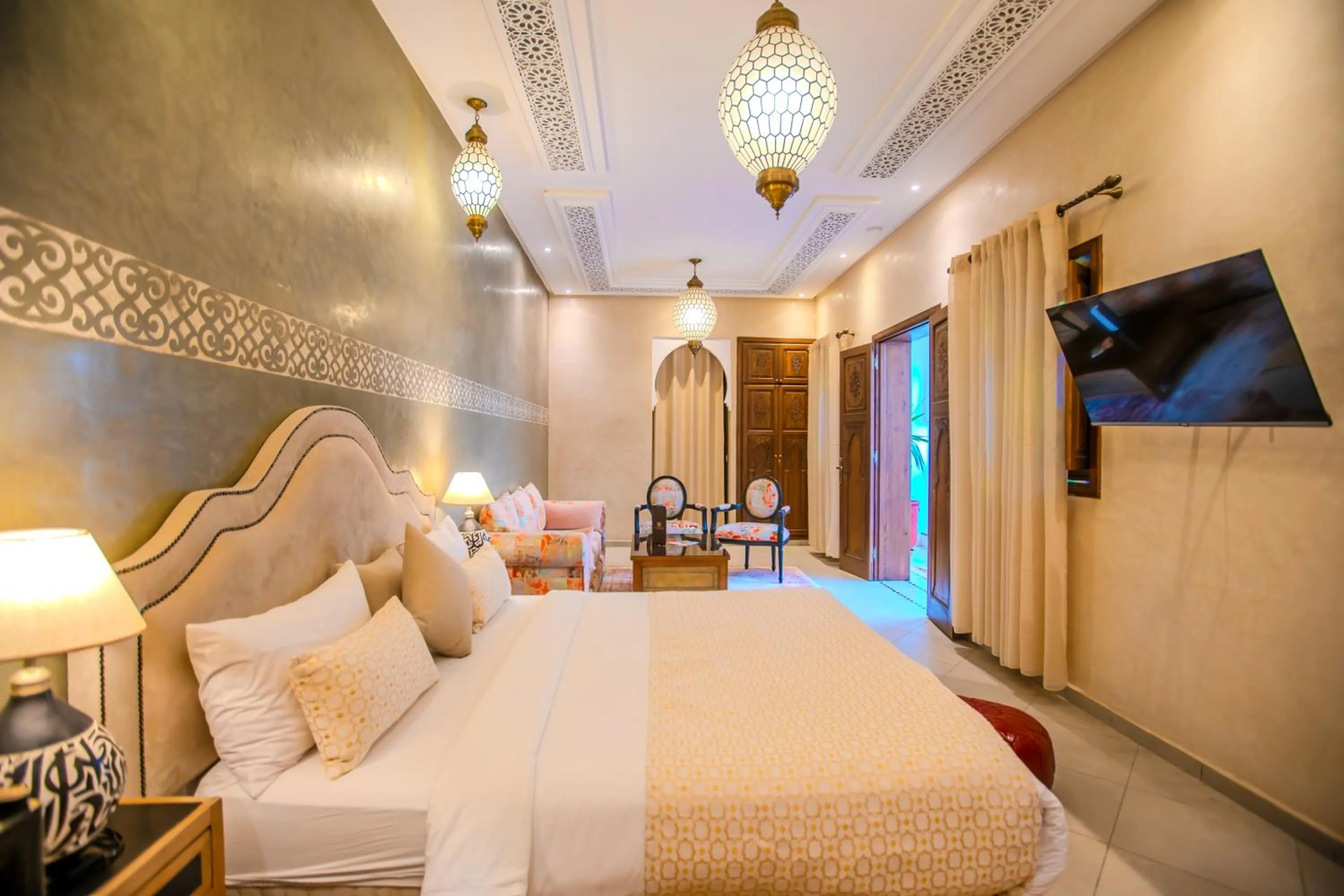 Bed in Riad Mandana & Spa