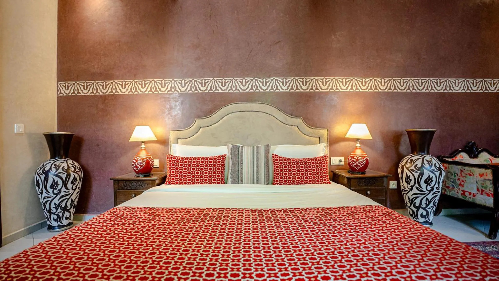 Bed in Riad Mandana & Spa