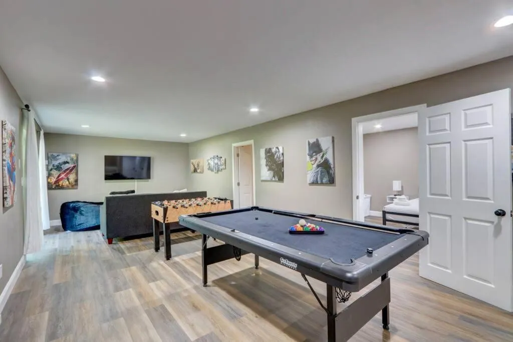 Game Room in Cozy Chalet Game Rm and Fireplace