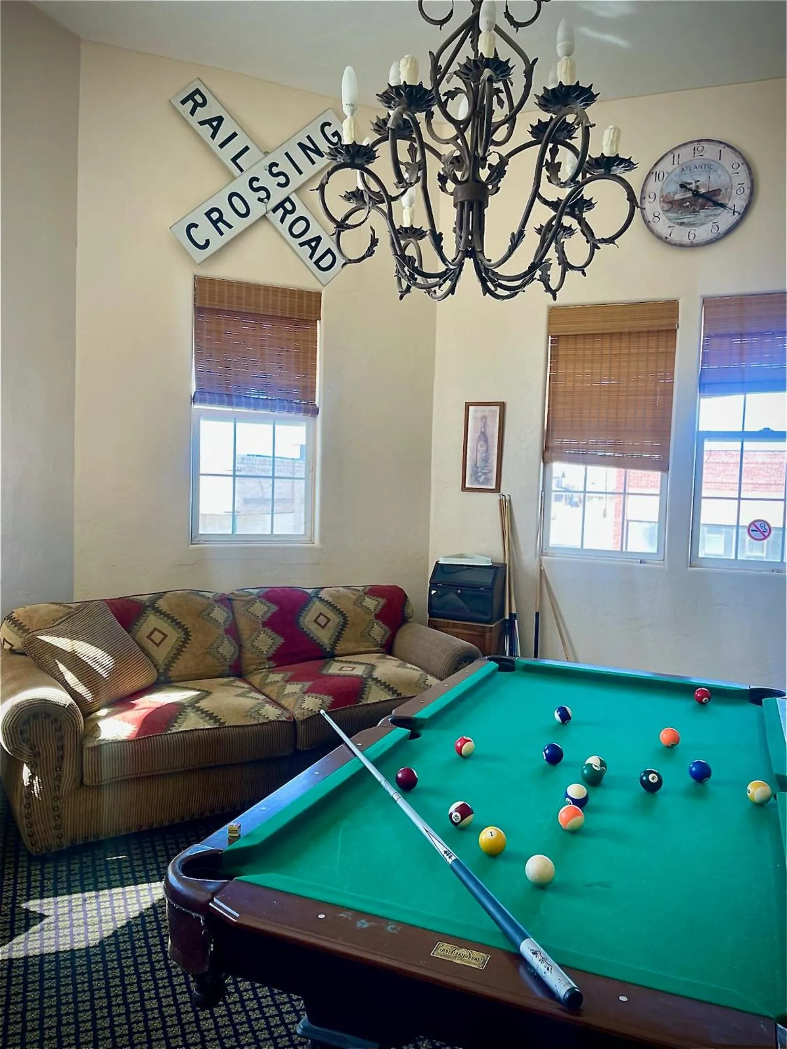 Communal lounge/ TV room in Steam Train Hotel