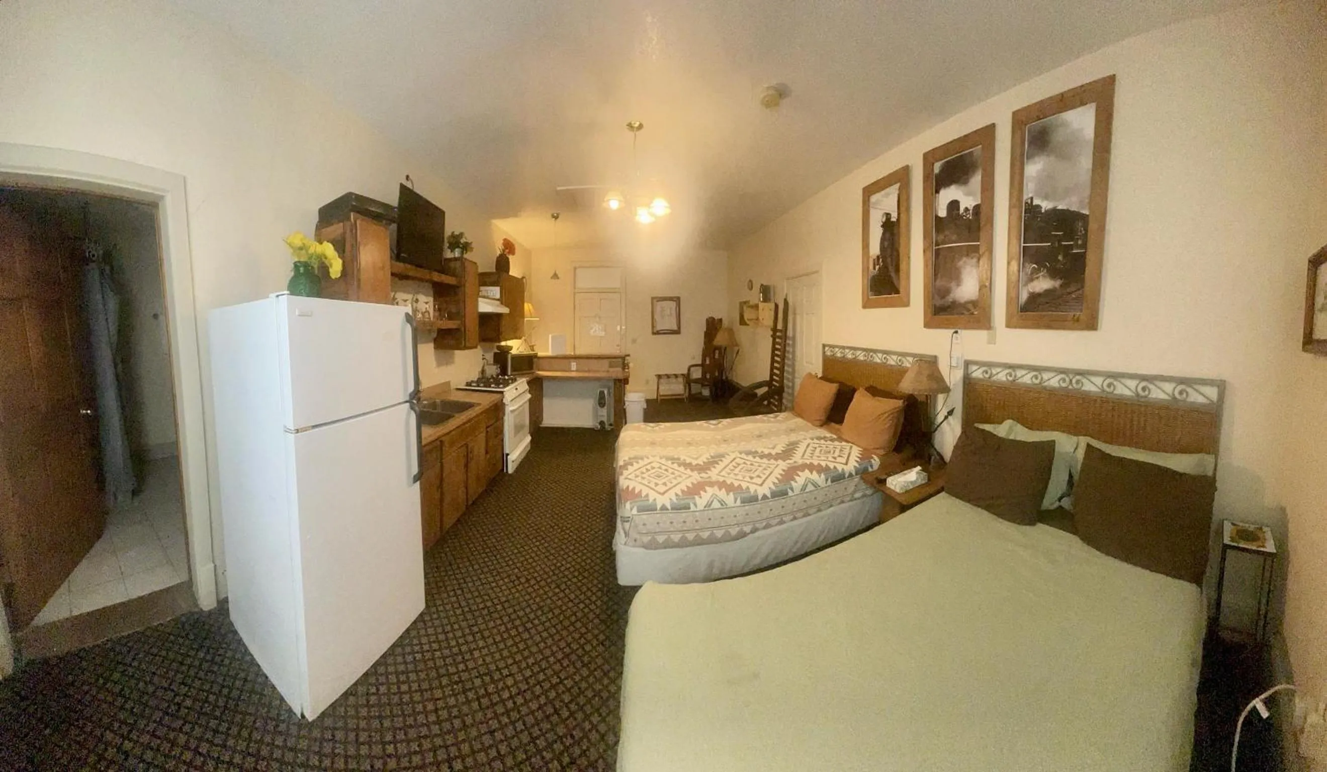 Photo of the whole room, Bed in Steam Train Hotel