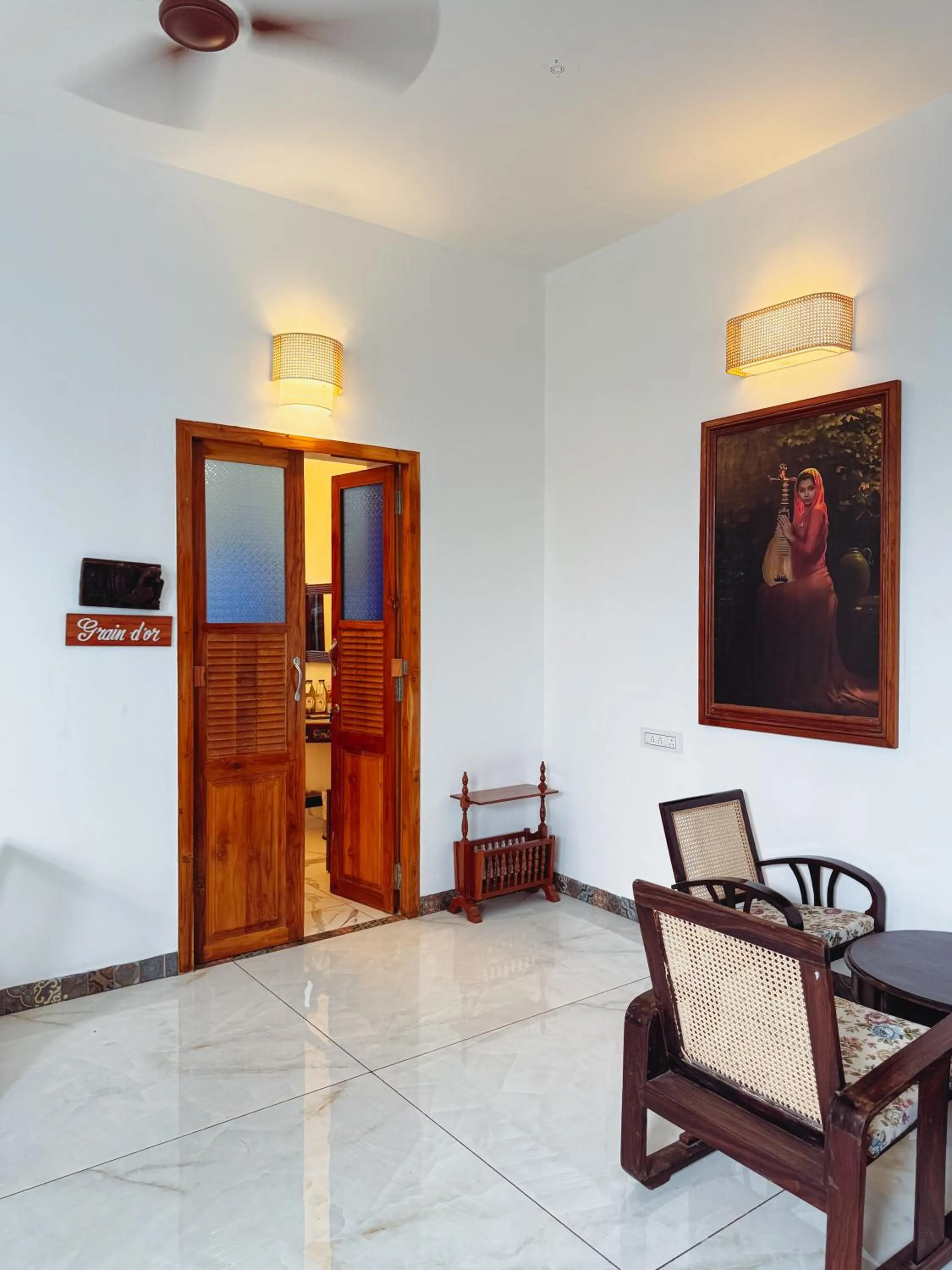 Seating area in Bel Abri Colonial Living, Pondicherry