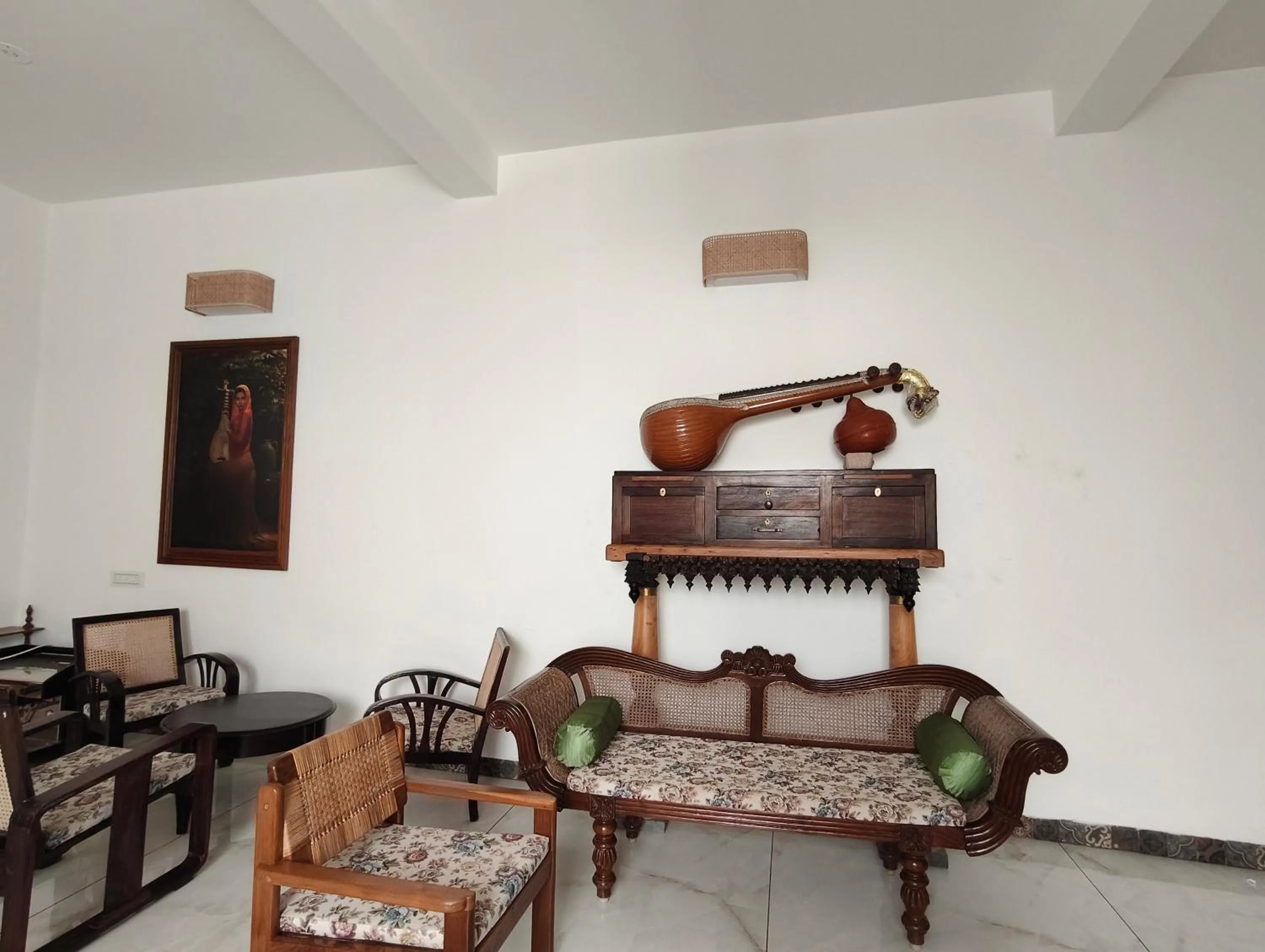 Seating area in Bel Abri Colonial Living, Pondicherry