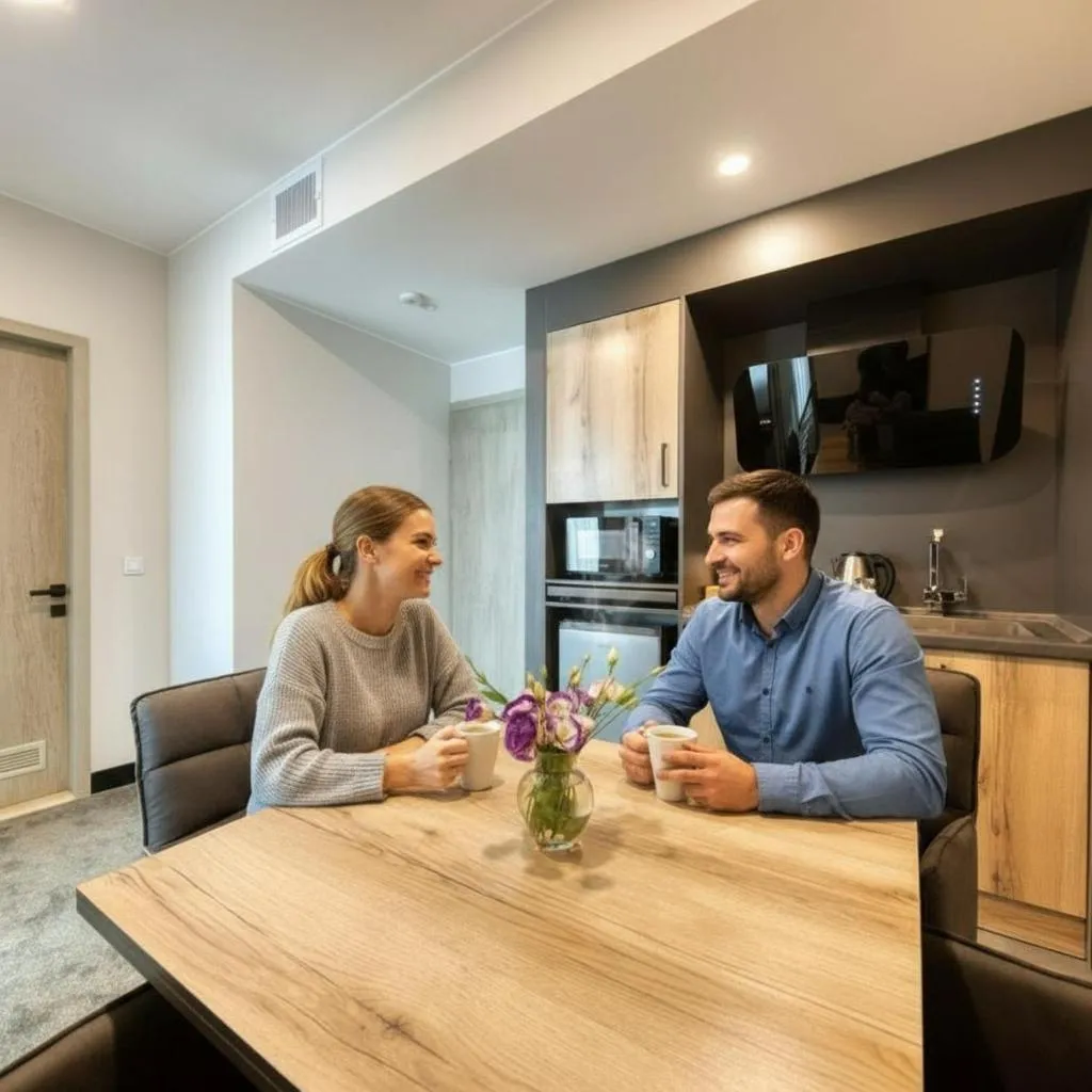 Kitchen or kitchenette in Expocore Hotel