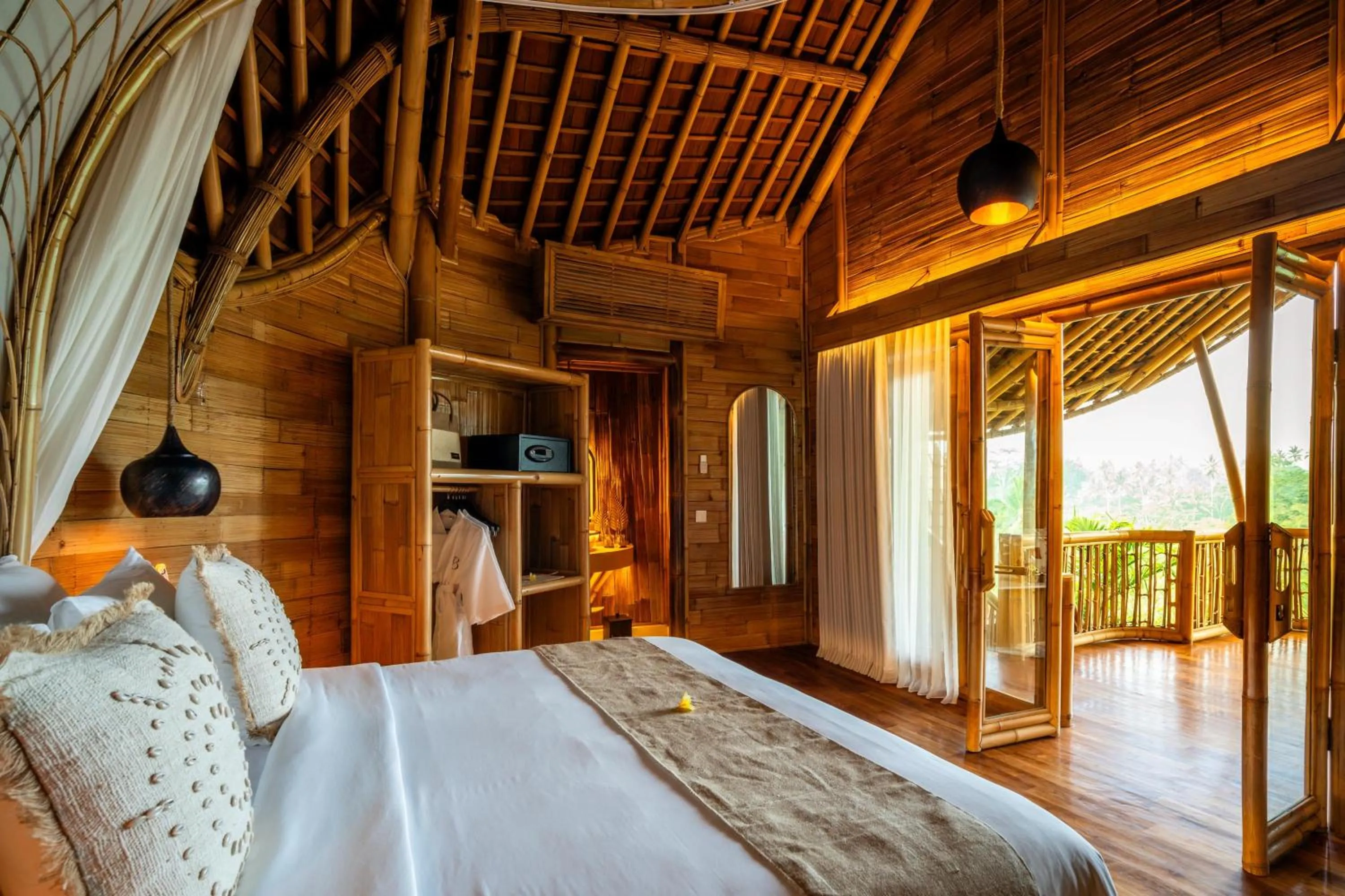 Bed in Bambootel Sawah View