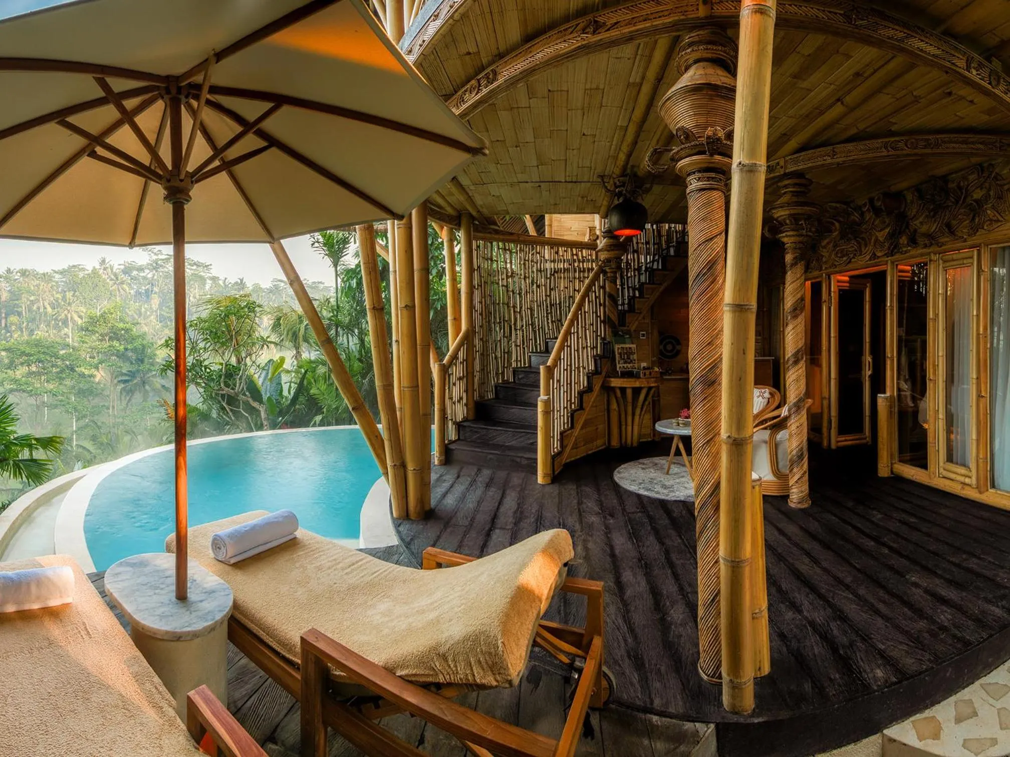 Pool view in Bambootel Sawah View