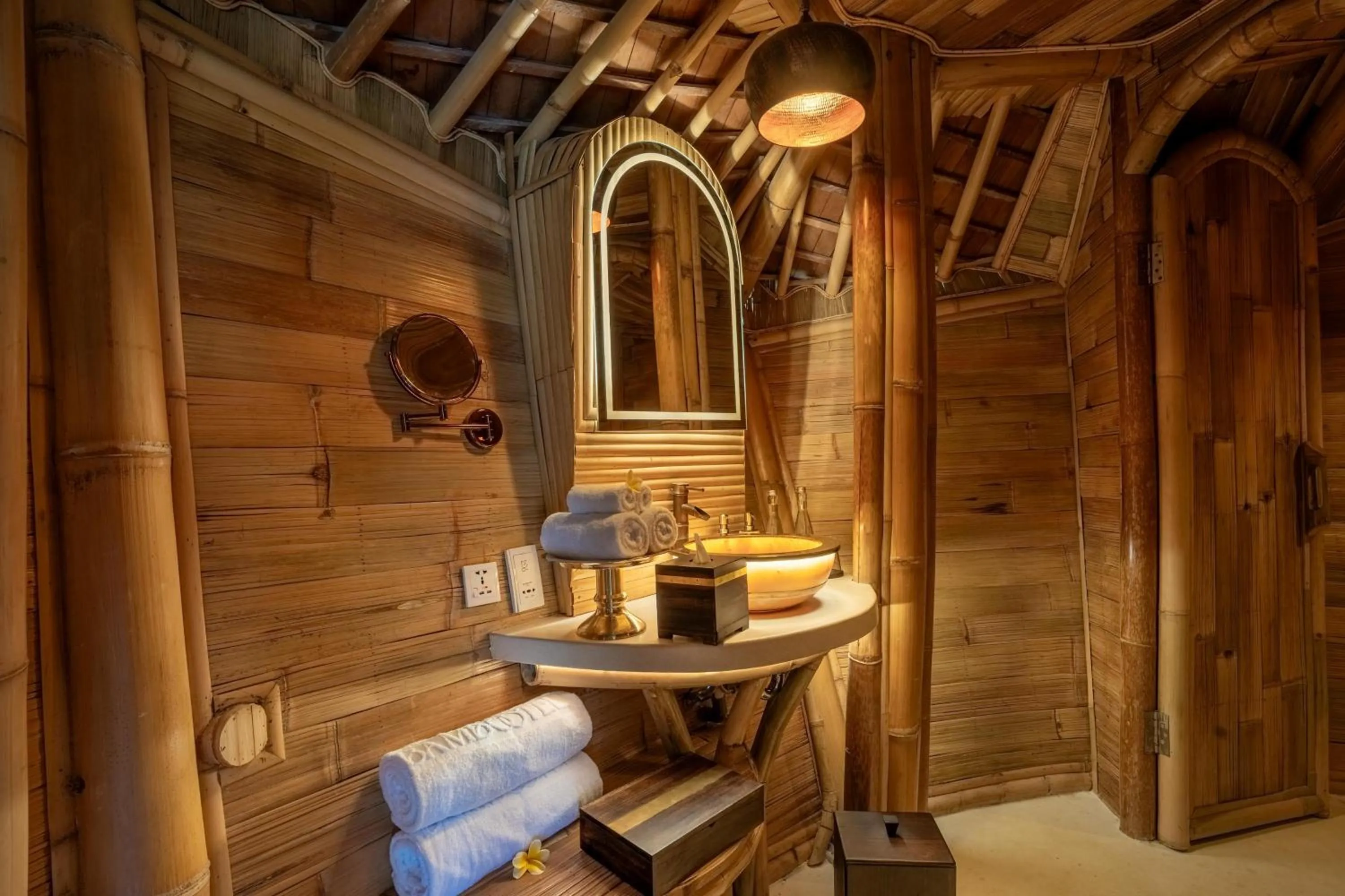 Bathroom in Bambootel Sawah View