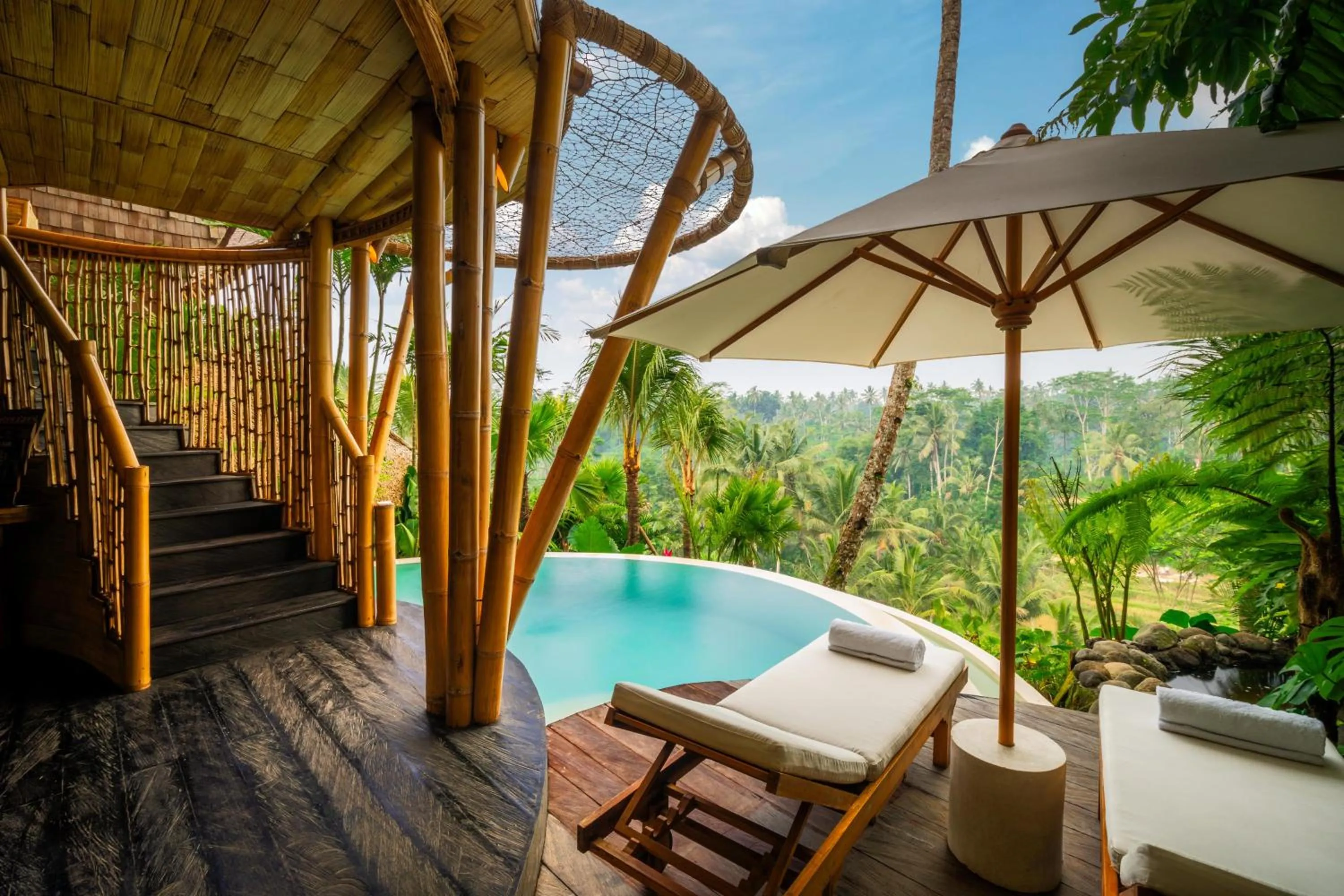 Pool view in Bambootel Sawah View