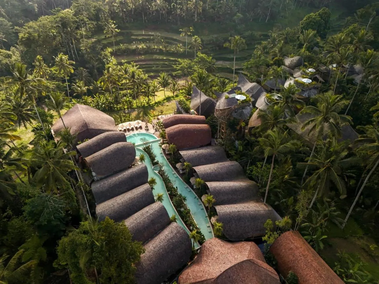 Pool view in Bambootel Sawah View
