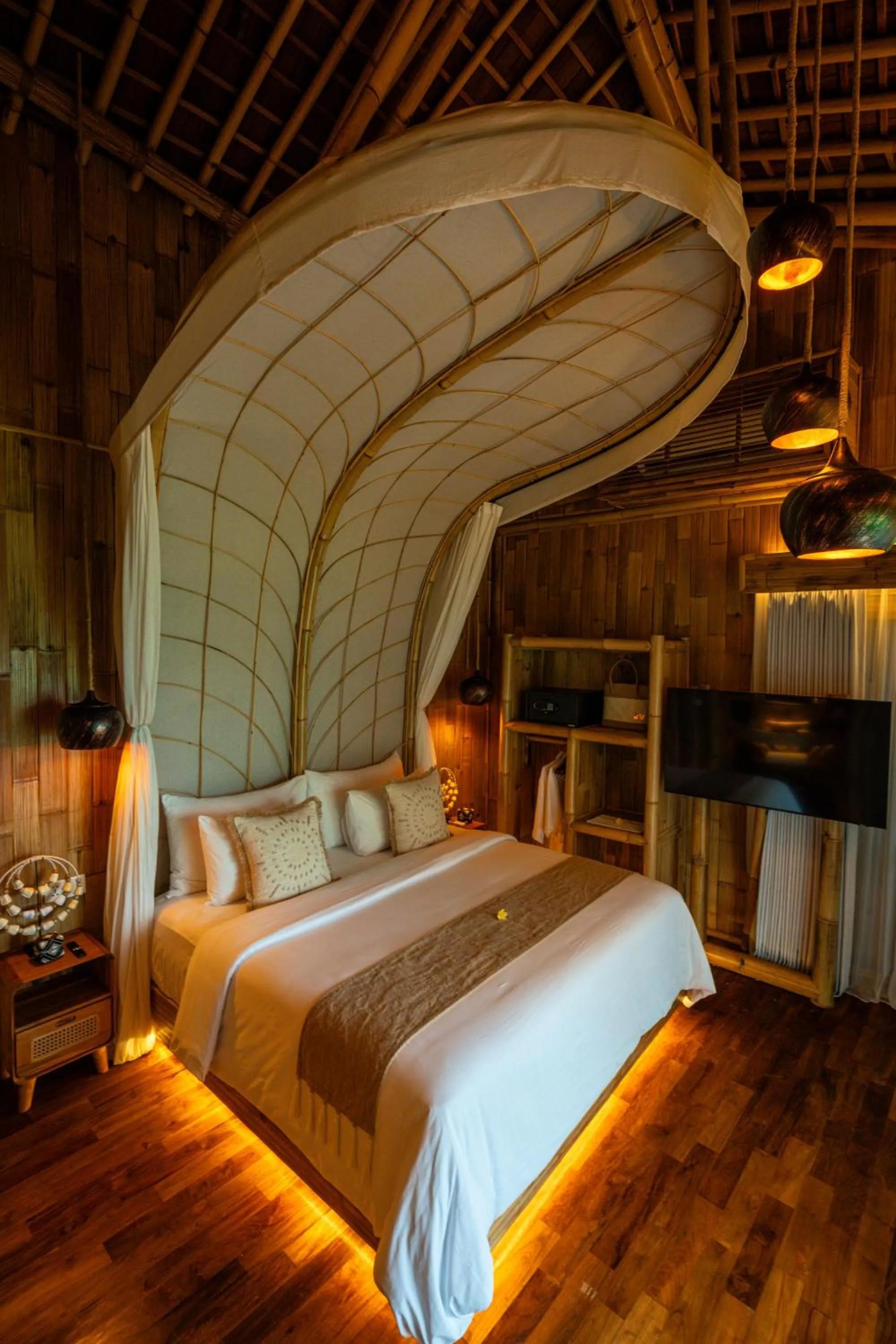 Bed in Bambootel Sawah View