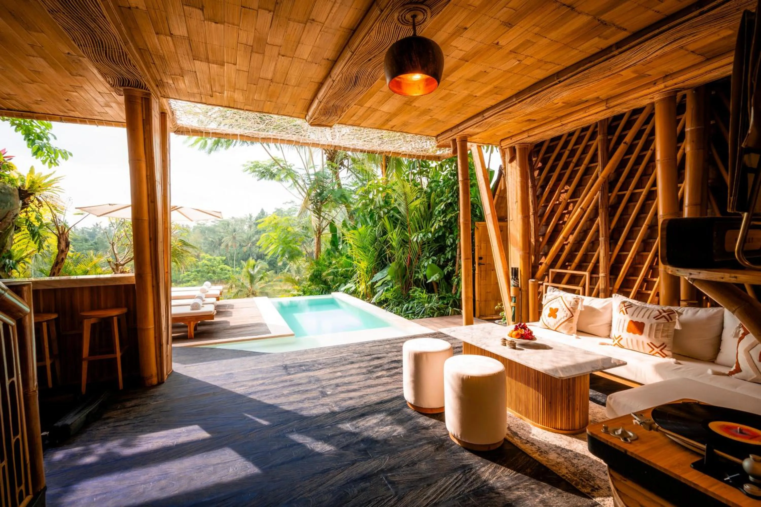 Swimming pool in Bambootel Sawah View