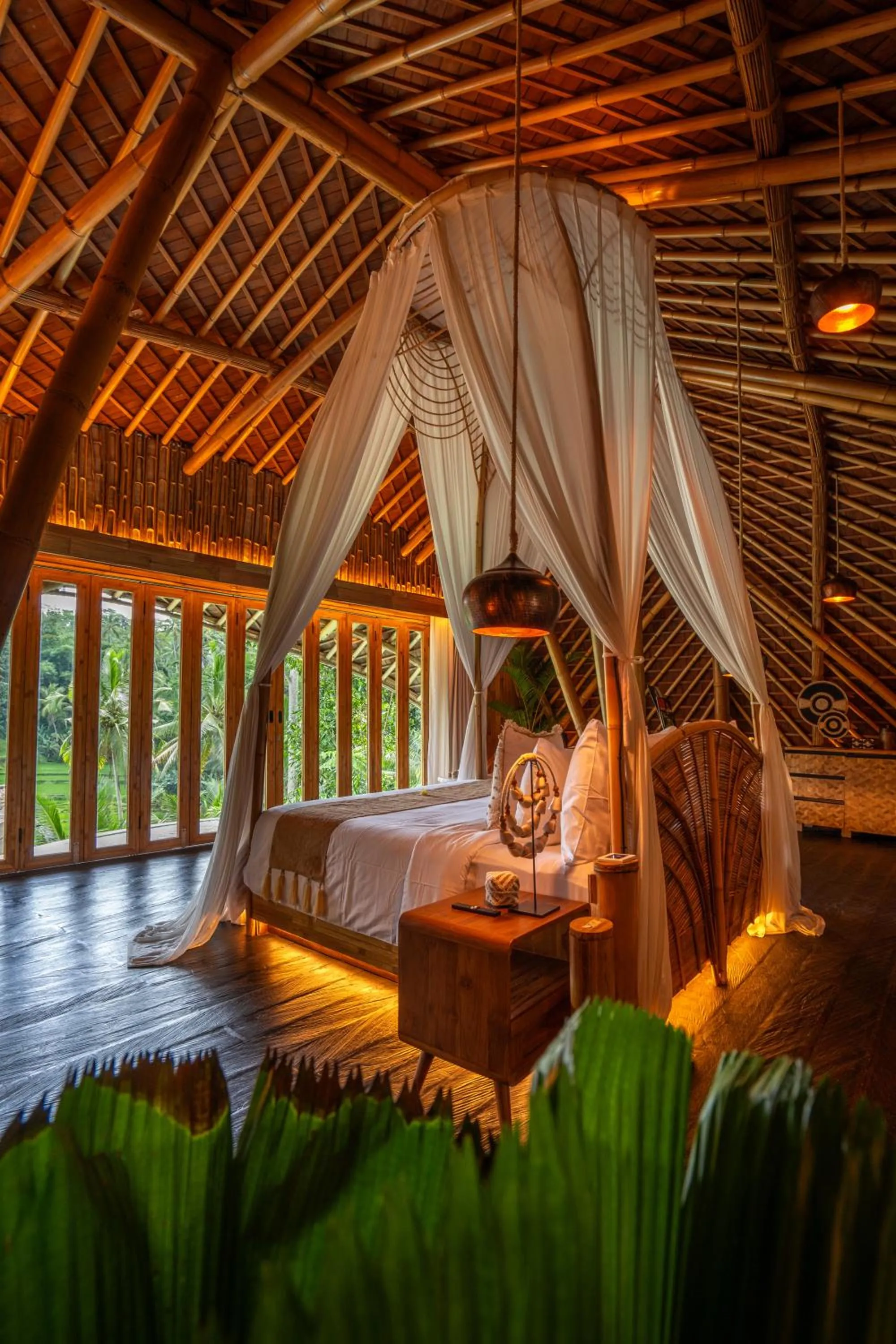 Bed in Bambootel Sawah View