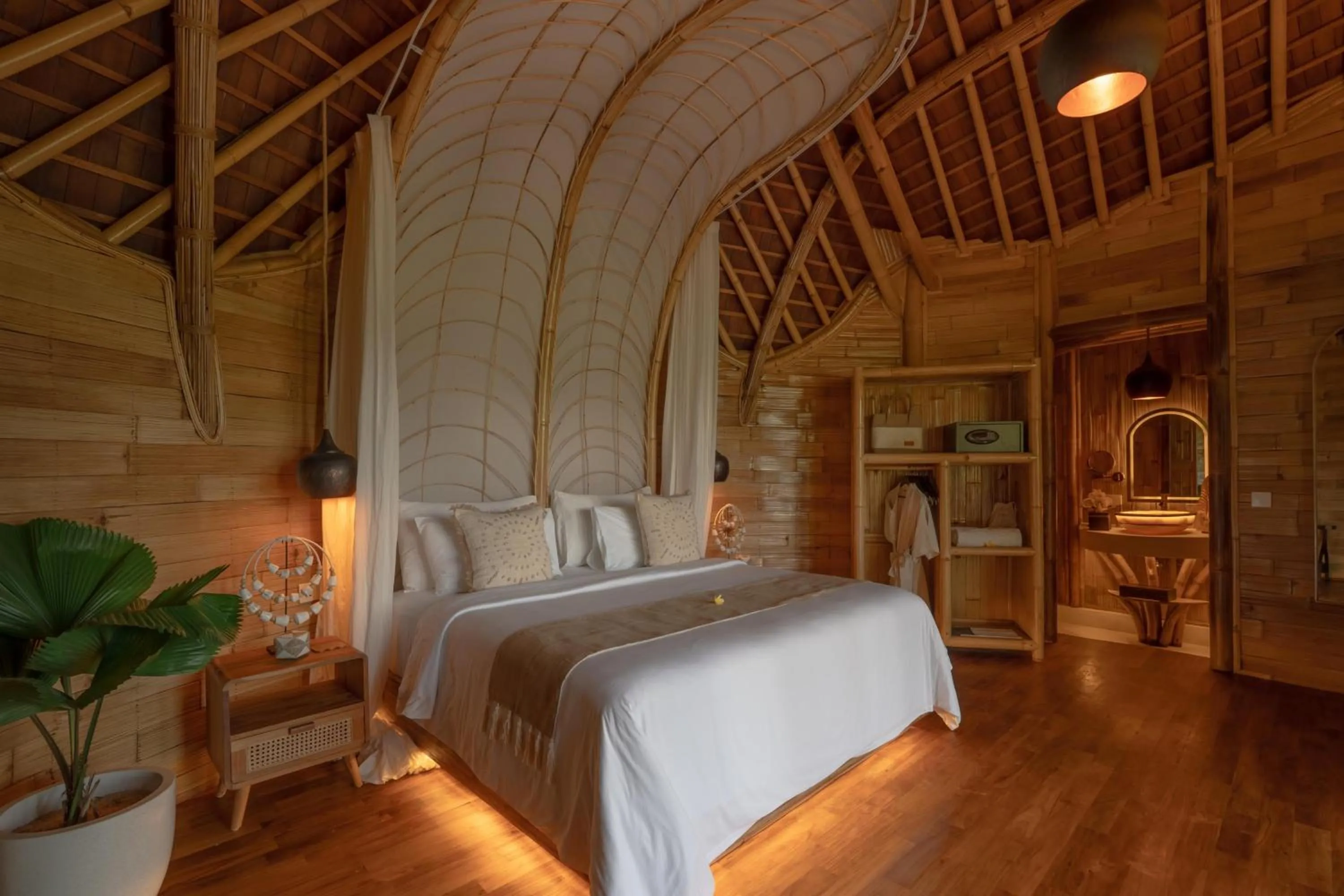 Bed in Bambootel Sawah View