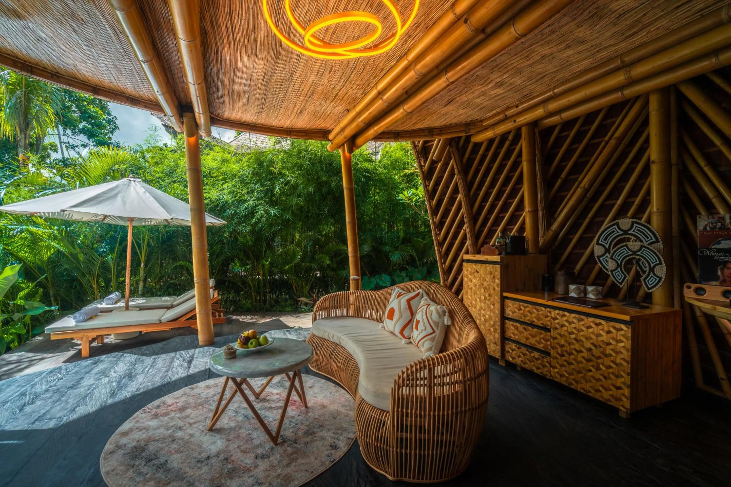 Living room in Bambootel Sawah View