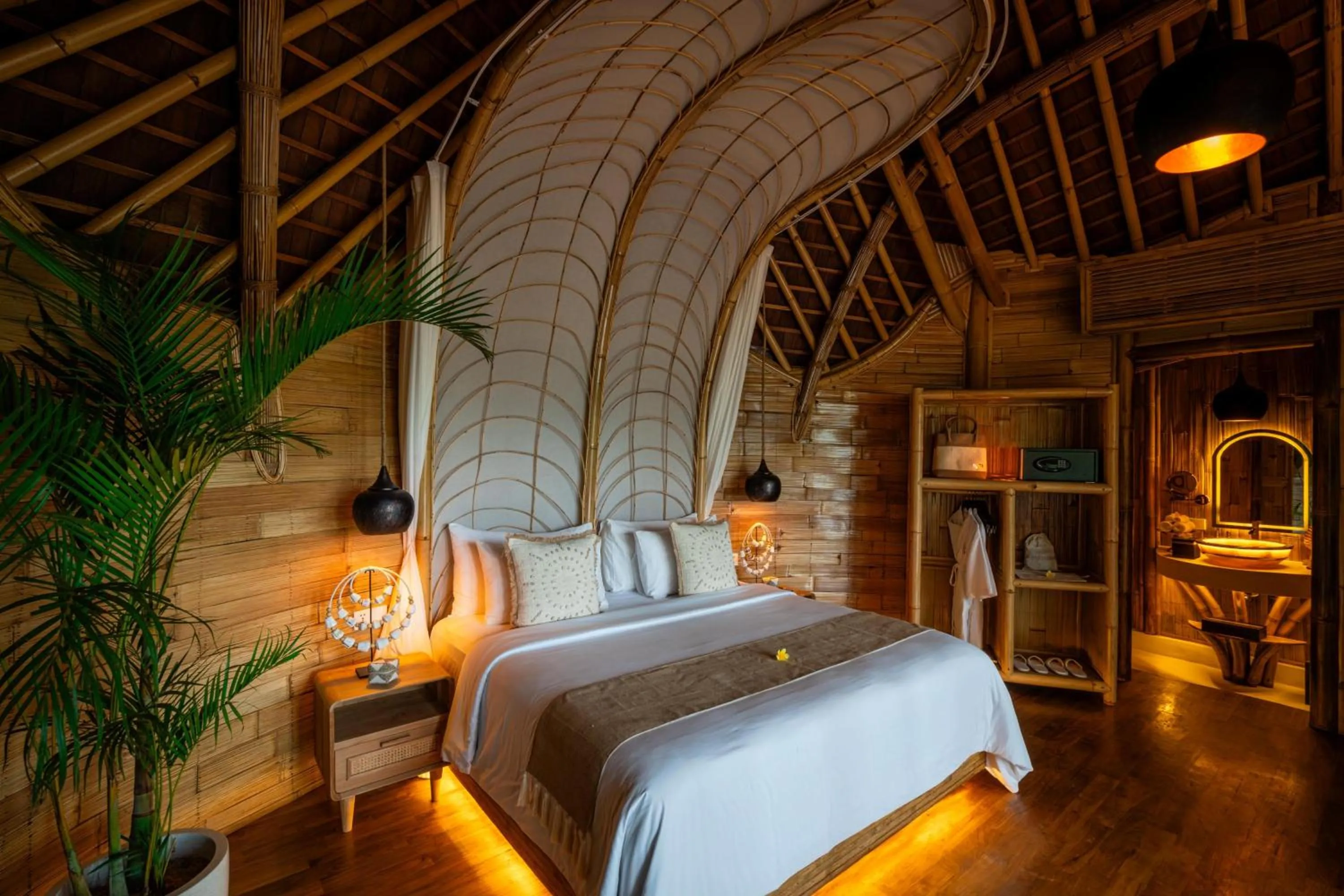 Bed in Bambootel Sawah View