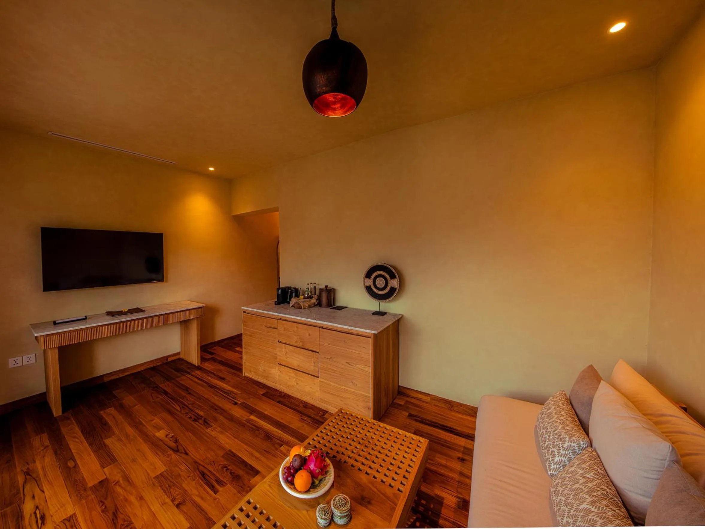 Living room in Bambootel Sawah View