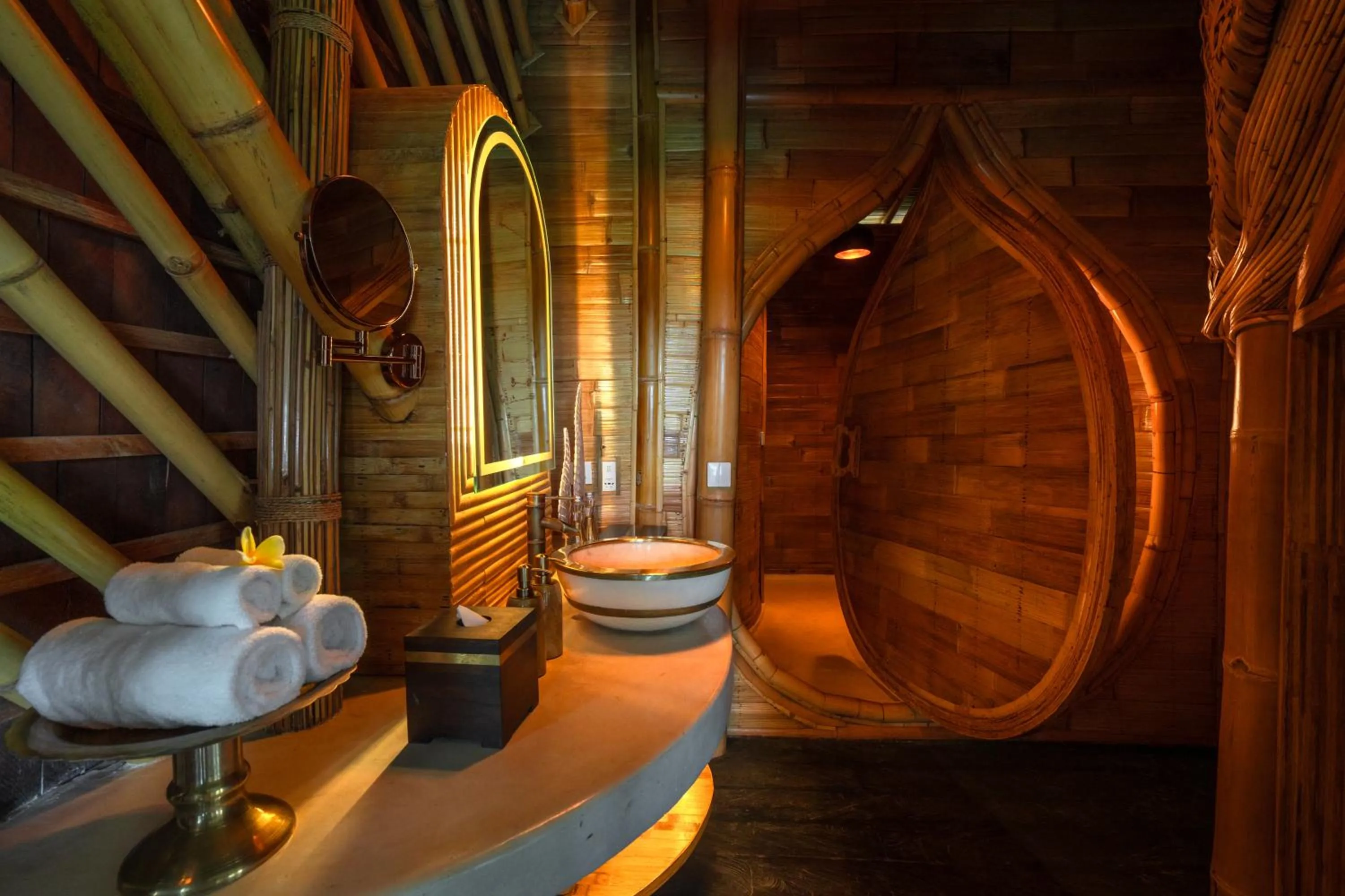 Bathroom in Bambootel Sawah View