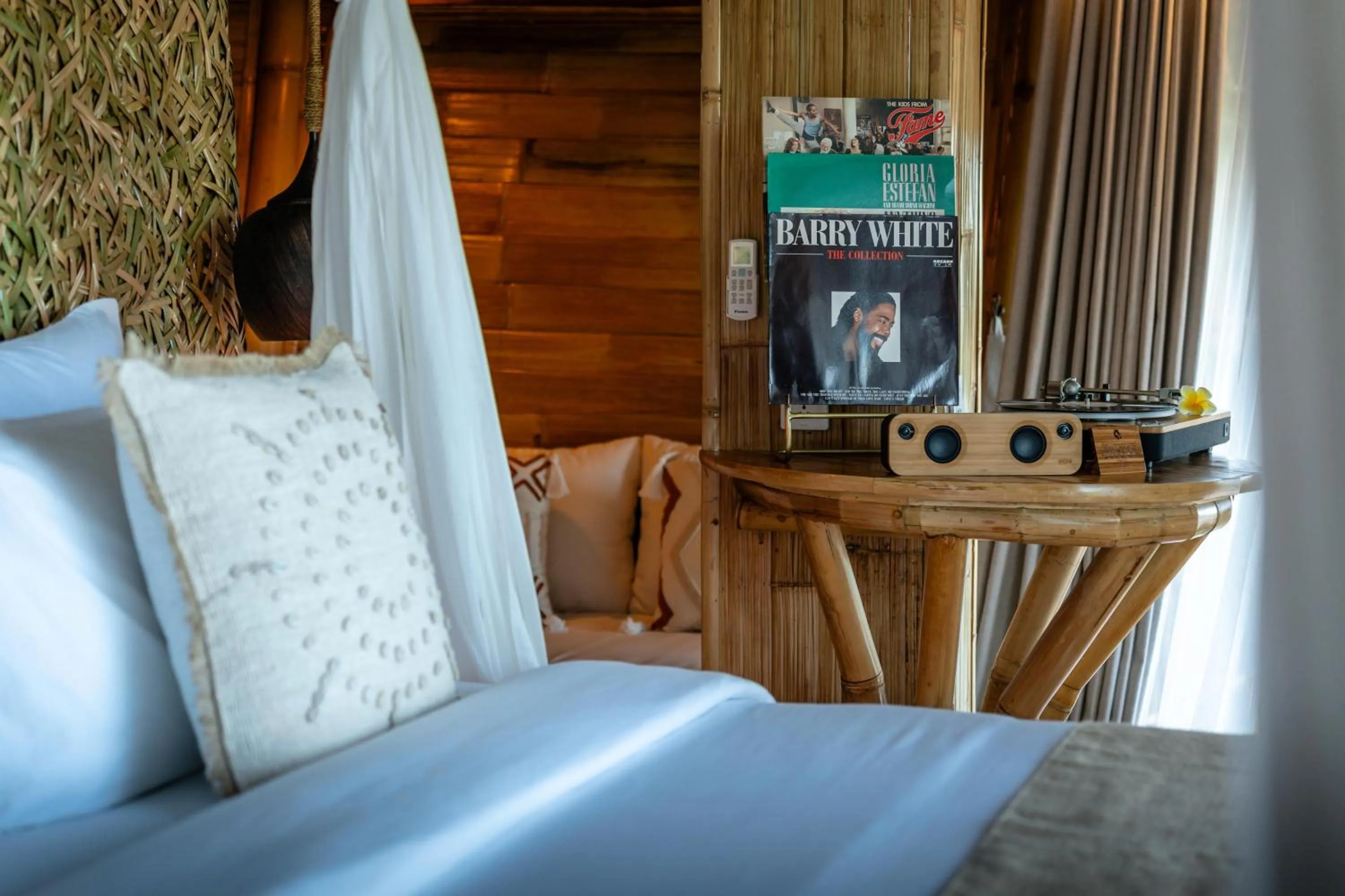 Bed in Bambootel Sawah View