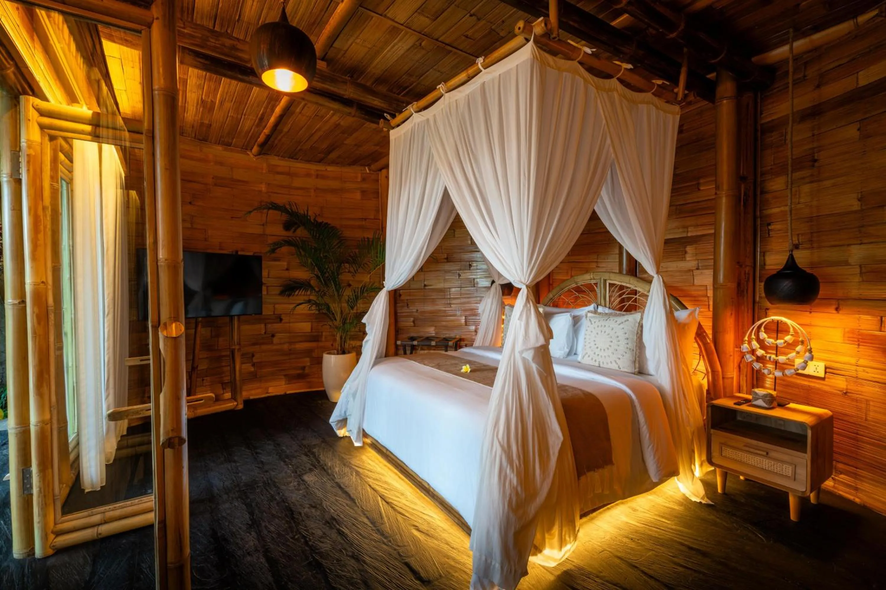 Bed in Bambootel Sawah View