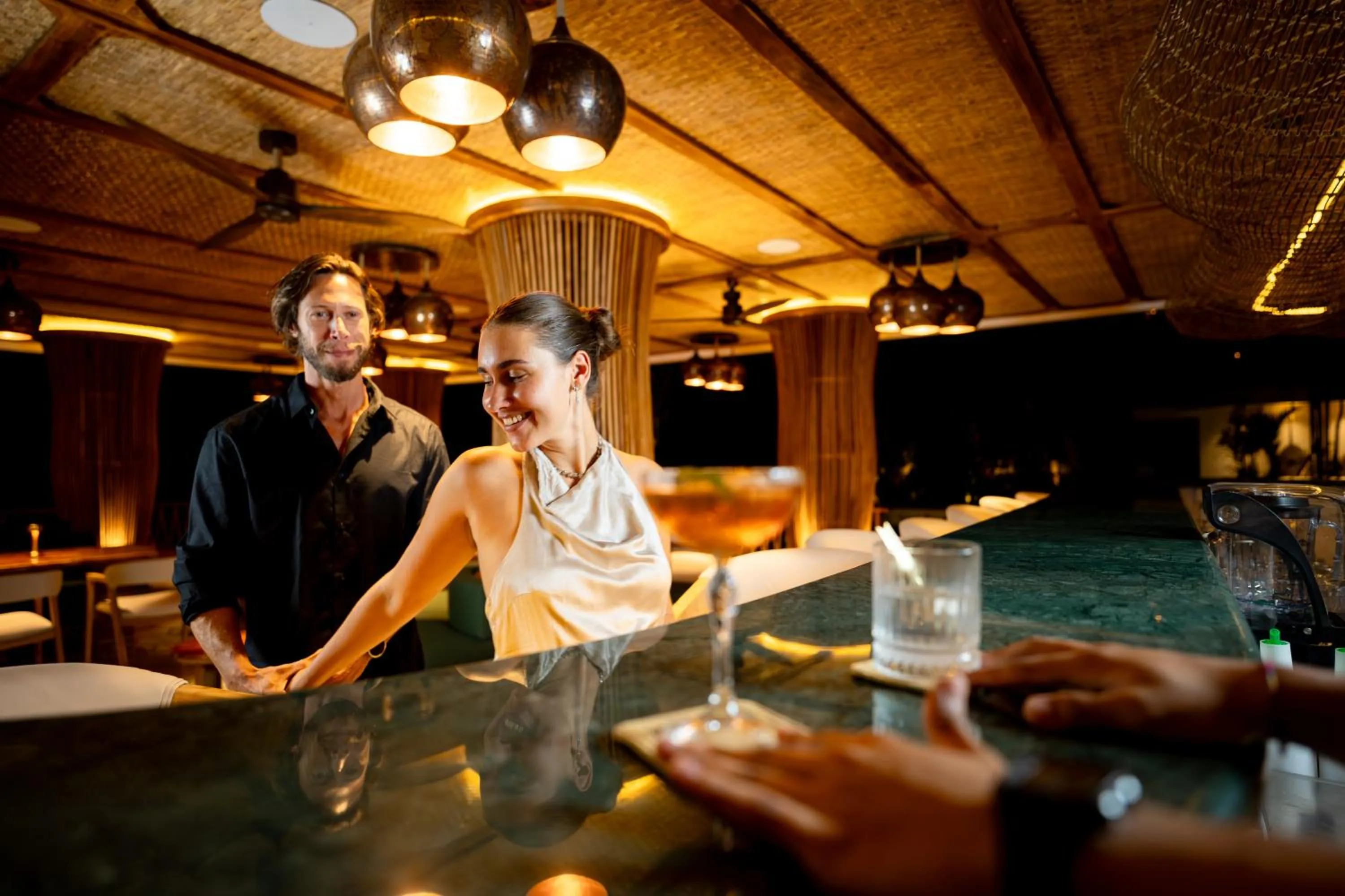 Lounge or bar in Bambootel Sawah View