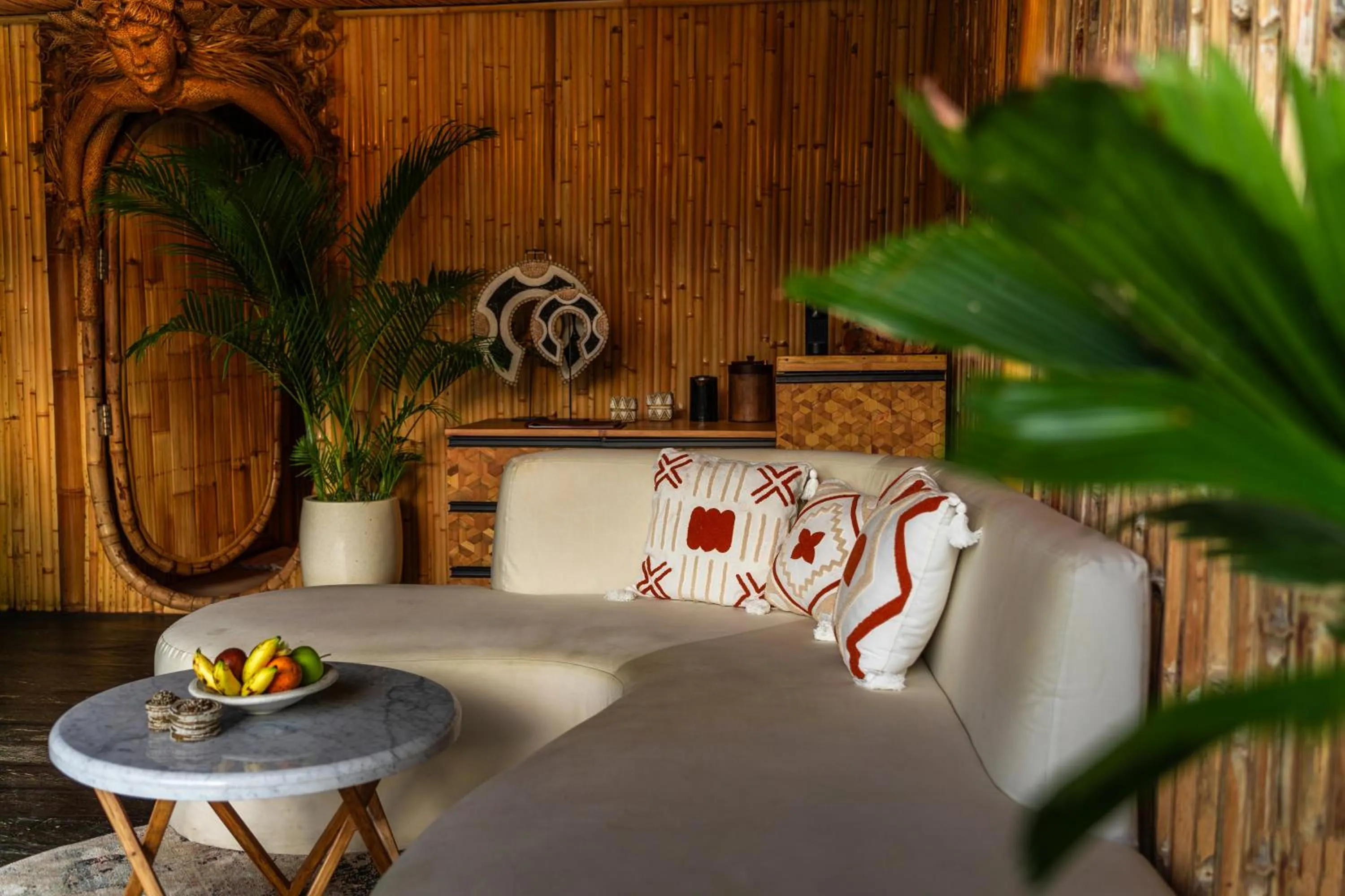 Dining area in Bambootel Sawah View